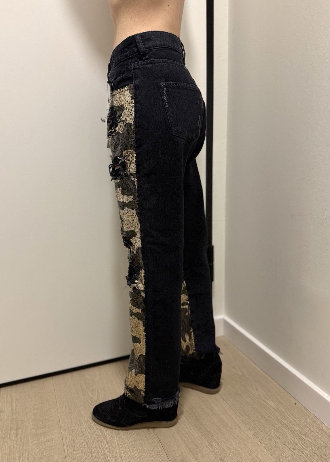 R13 R13 Universe Appean Moana Sequin Denim Camo Boyfriend Jeans Size 25" / US 0 / IT 36 - 6 Thumbnail