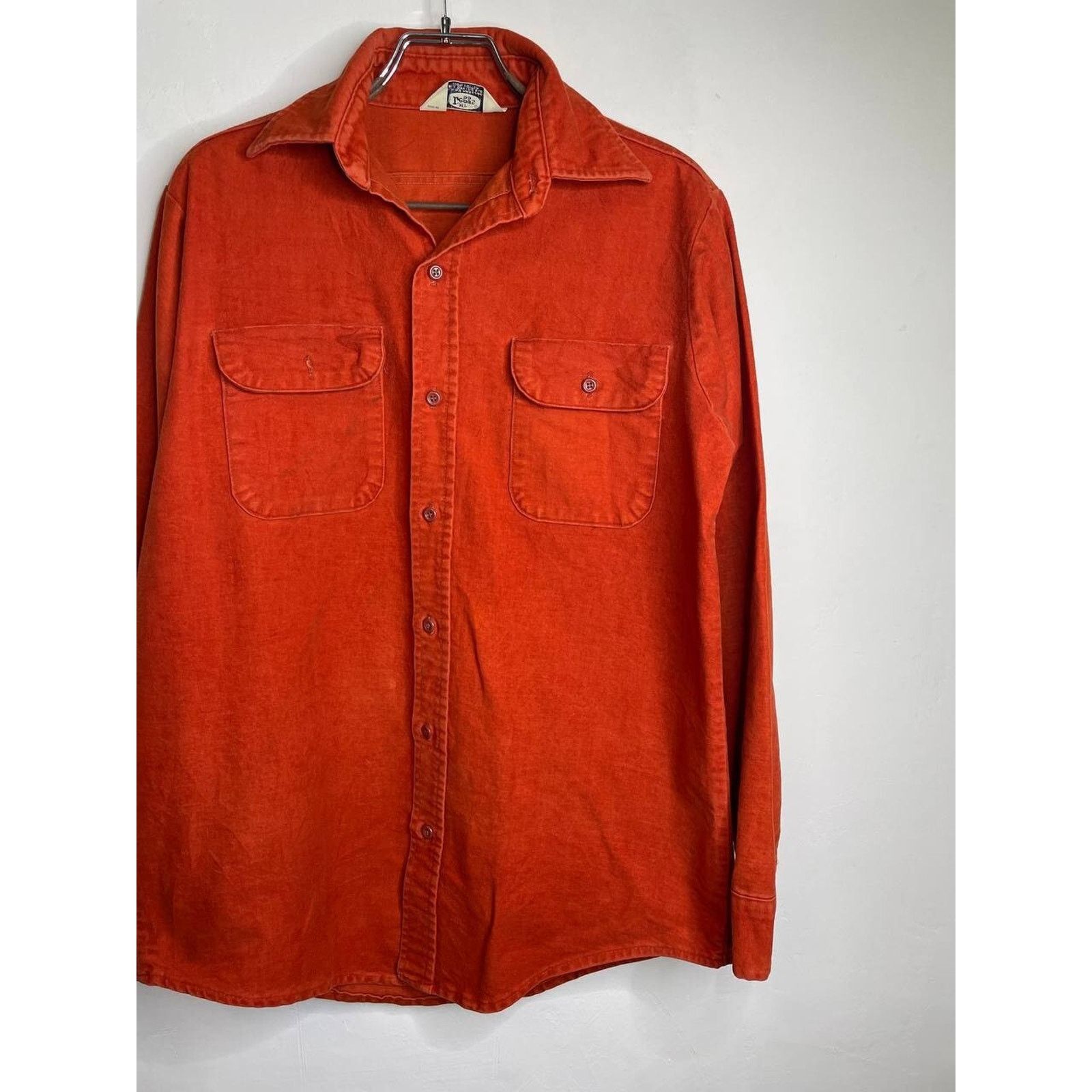 Flannel Vintage Late Traders Flannel Shirt Orange Solid USA Tall L Size US L / EU 52-54 / 3 - 5 Thumbnail