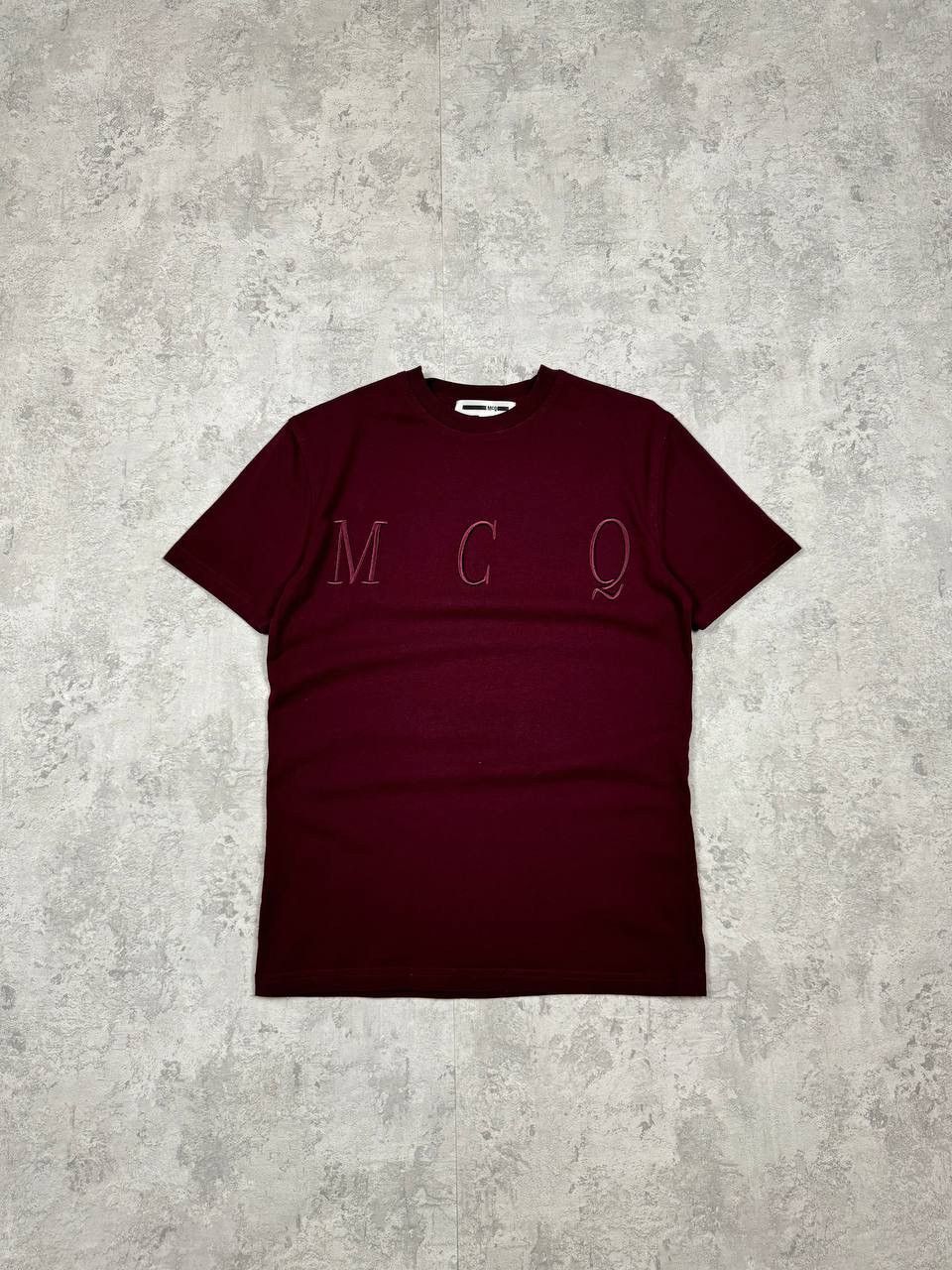 Alexander McQueen MCQ Mens Burgundy T-Shirt Big Embroidered Logo Size XS Size US XS / EU 42 / 0 - 1 Thumbnail