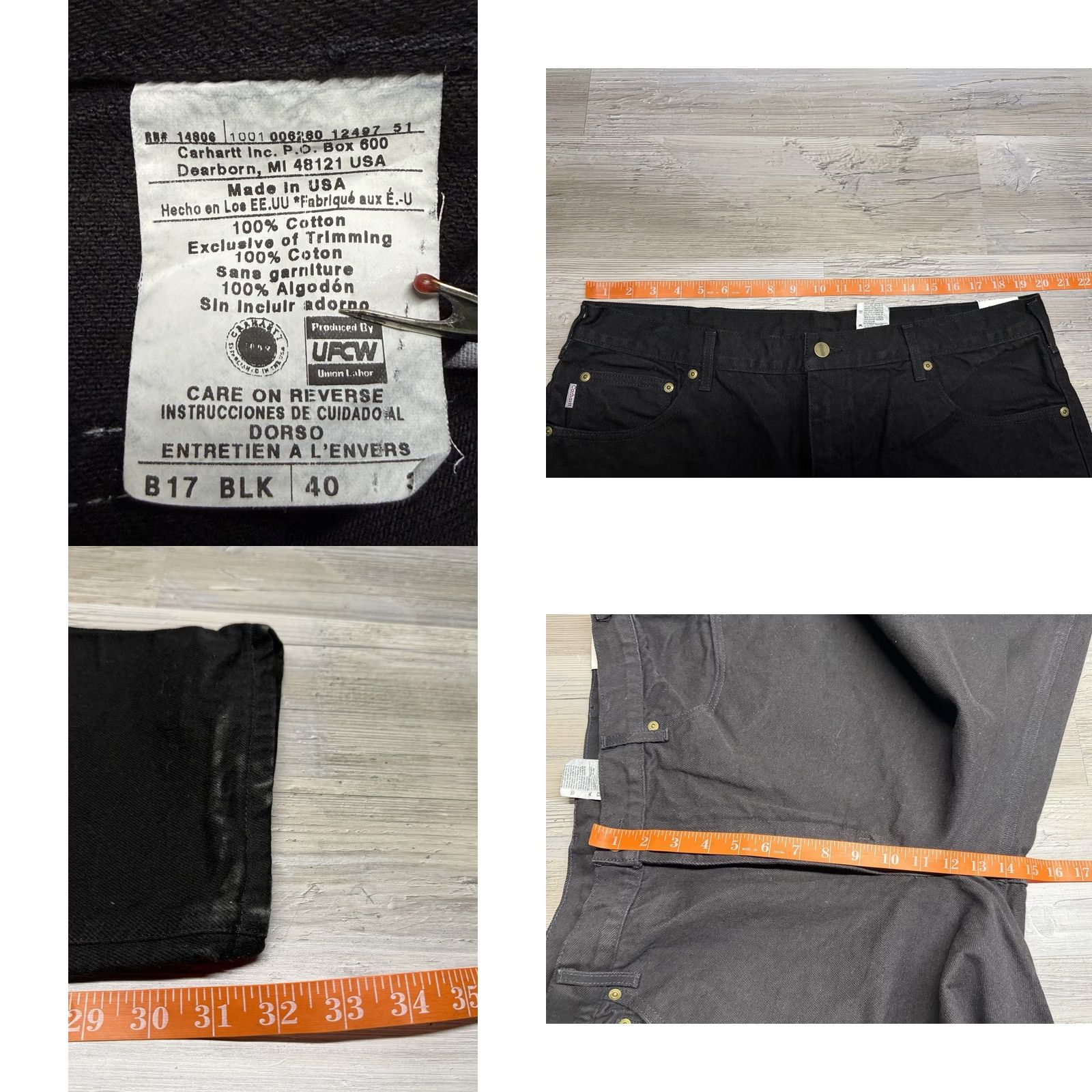 Carhartt VINTAGE Carhartt Jeans Workwear Relaxed Fit B17 BLK Black Denim 40x32 NWT USA Made Mens Jeans 5-Pocket Size US 40 / EU 56 - 9 Thumbnail
