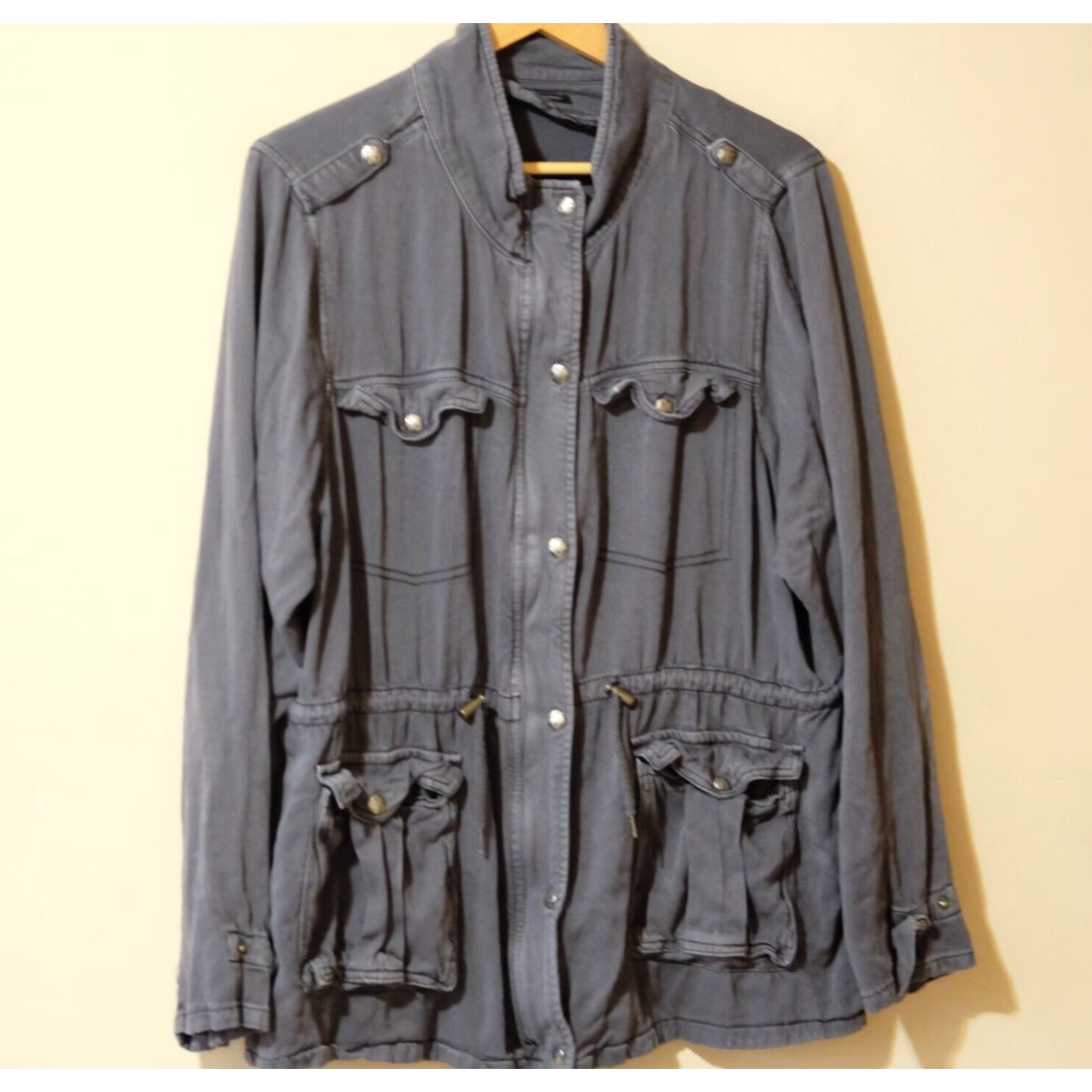 Vintage Maurices Women's Jacket Lightweight Full Zip Pockets Rayon Gray 2 Size XS / US 0-2 / IT 36-38 - 2 Thumbnail