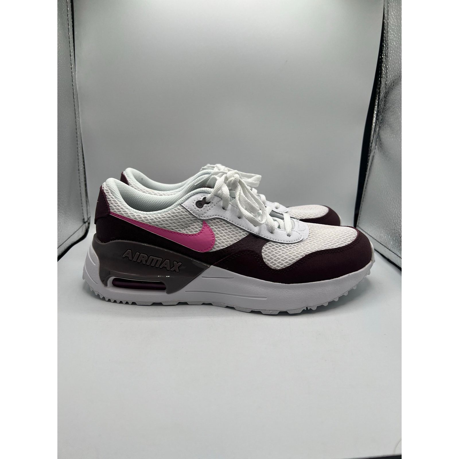 Nike Nike Air Max SYSTEM GS “White Burgundy Crush Pink” Size US 7 / IT 37 - 3 Thumbnail