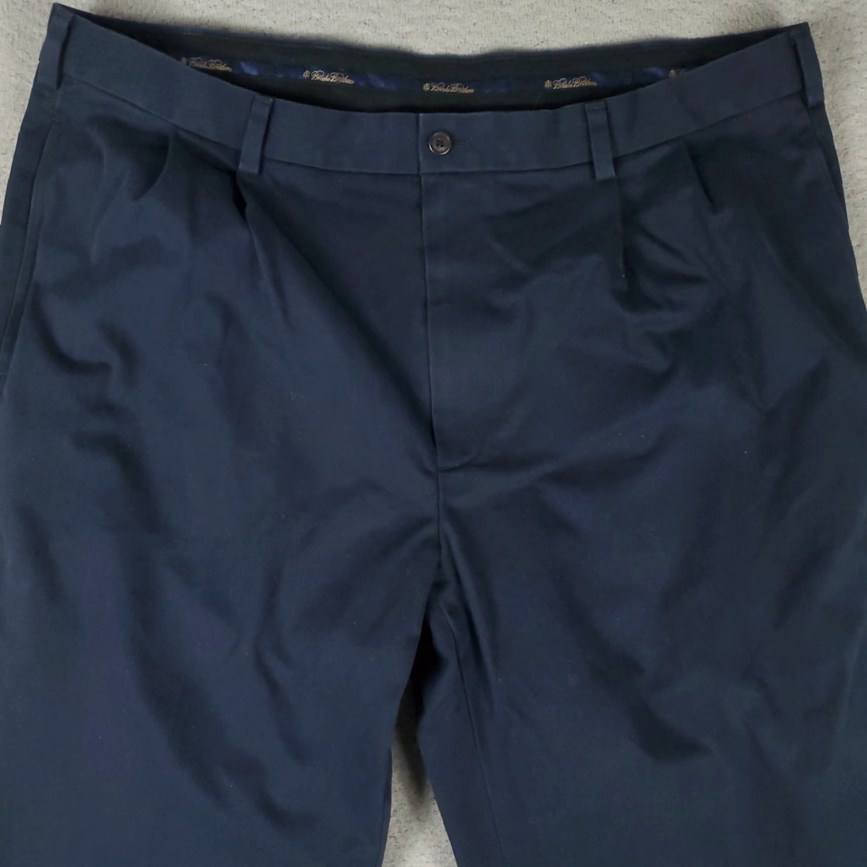 Brooks Brothers BROOKS BROTHERS PANTS Mens 40x31 Chino Regular Blue Pleated Cotton Trousers Size US 40 / EU 56 - 2 Thumbnail