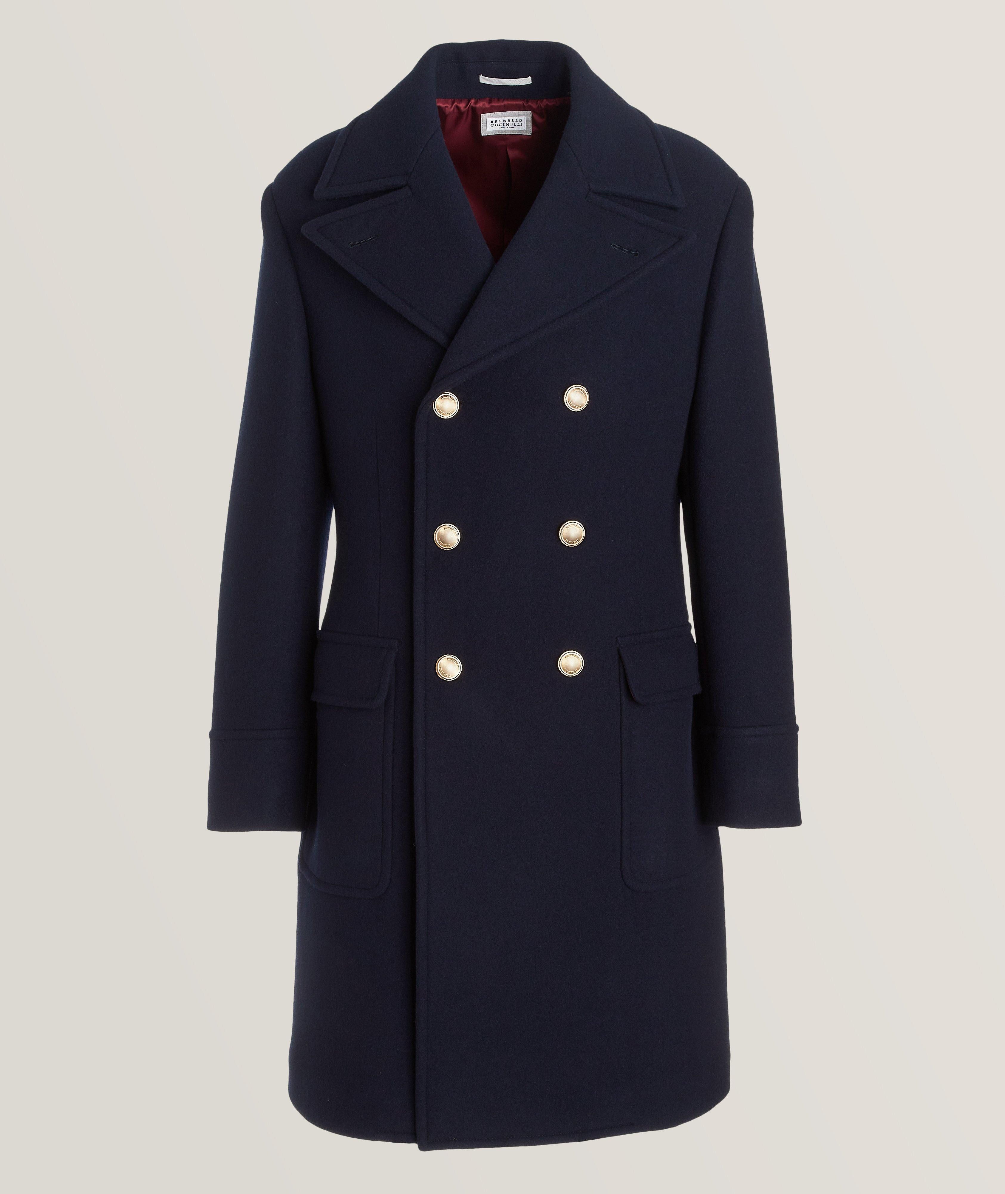 Brunello Cucinelli o1y0526 Double-breasted Coat in Midnight Blue Size US M / EU 48-50 / 2 - 1 Thumbnail