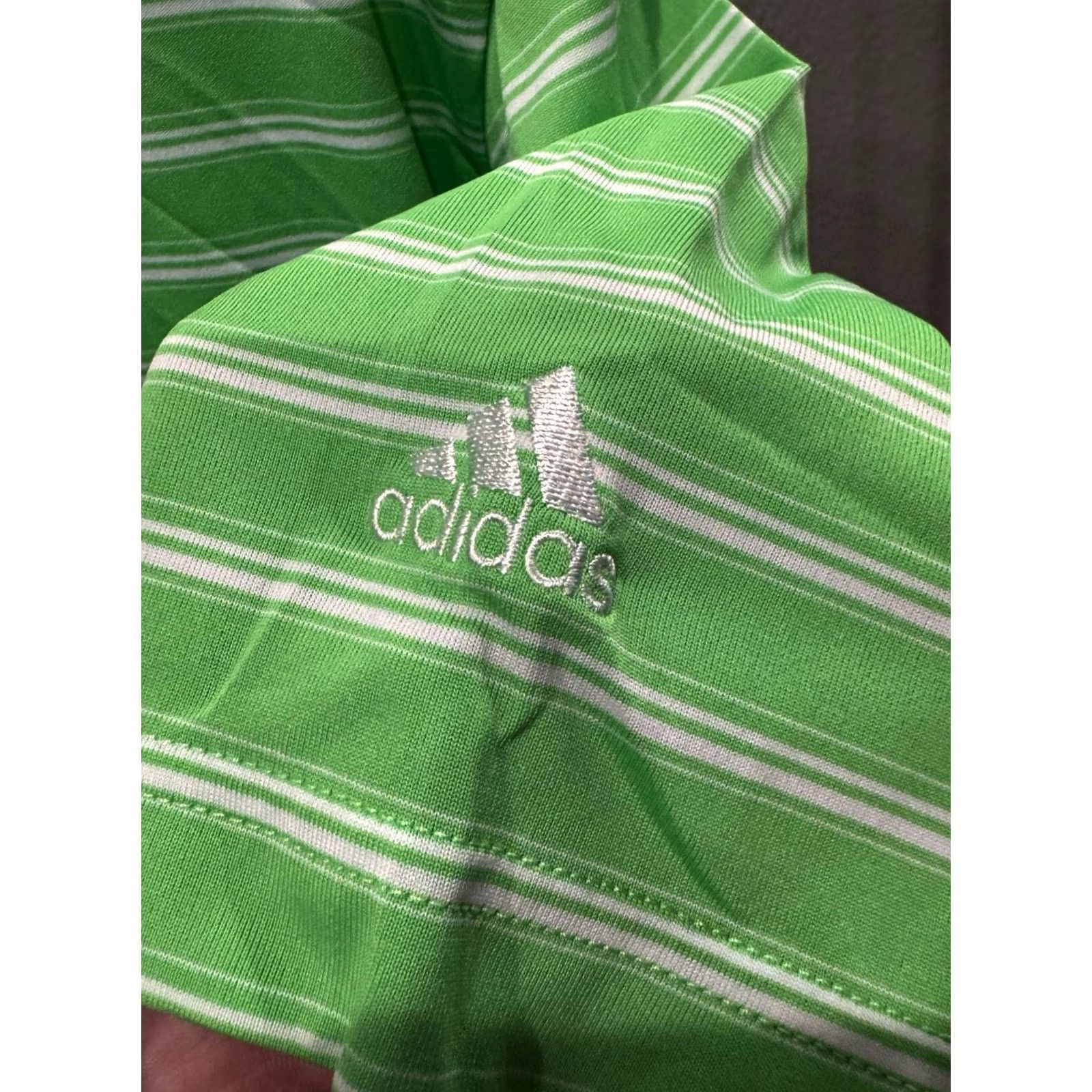 Adidas Adidas Golf Stripe Poly SHORT SLEEVE POLO SHIRT Medium M Shirt Mens Polo Stripe Poly Short Sleeve Golf Shirt Sharp Color 1899 Size US M / EU 48-50 / 2 - 7 Thumbnail