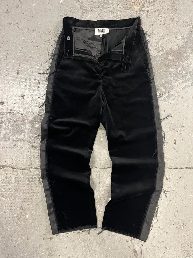 Maison Margiela × Vintage Maison Margiela MM6 Velvet Distressed Lines Pants Size 26" / US 2 / IT 38 - 3 Thumbnail