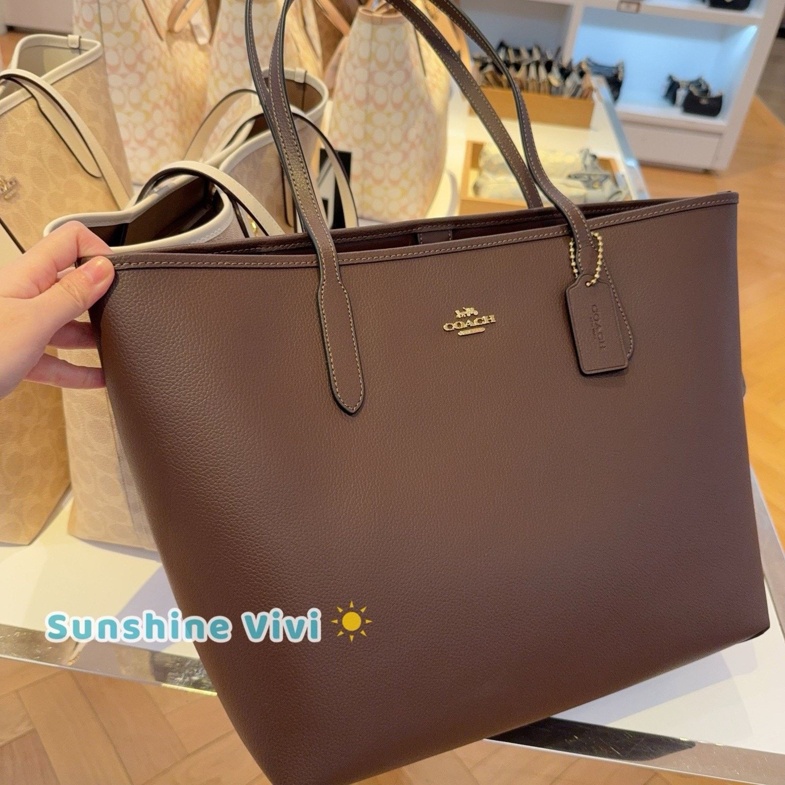 Coach NWT Coach CR111 Leather City Tote Shoulder Bag Maple Size ONE SIZE - 5 Thumbnail