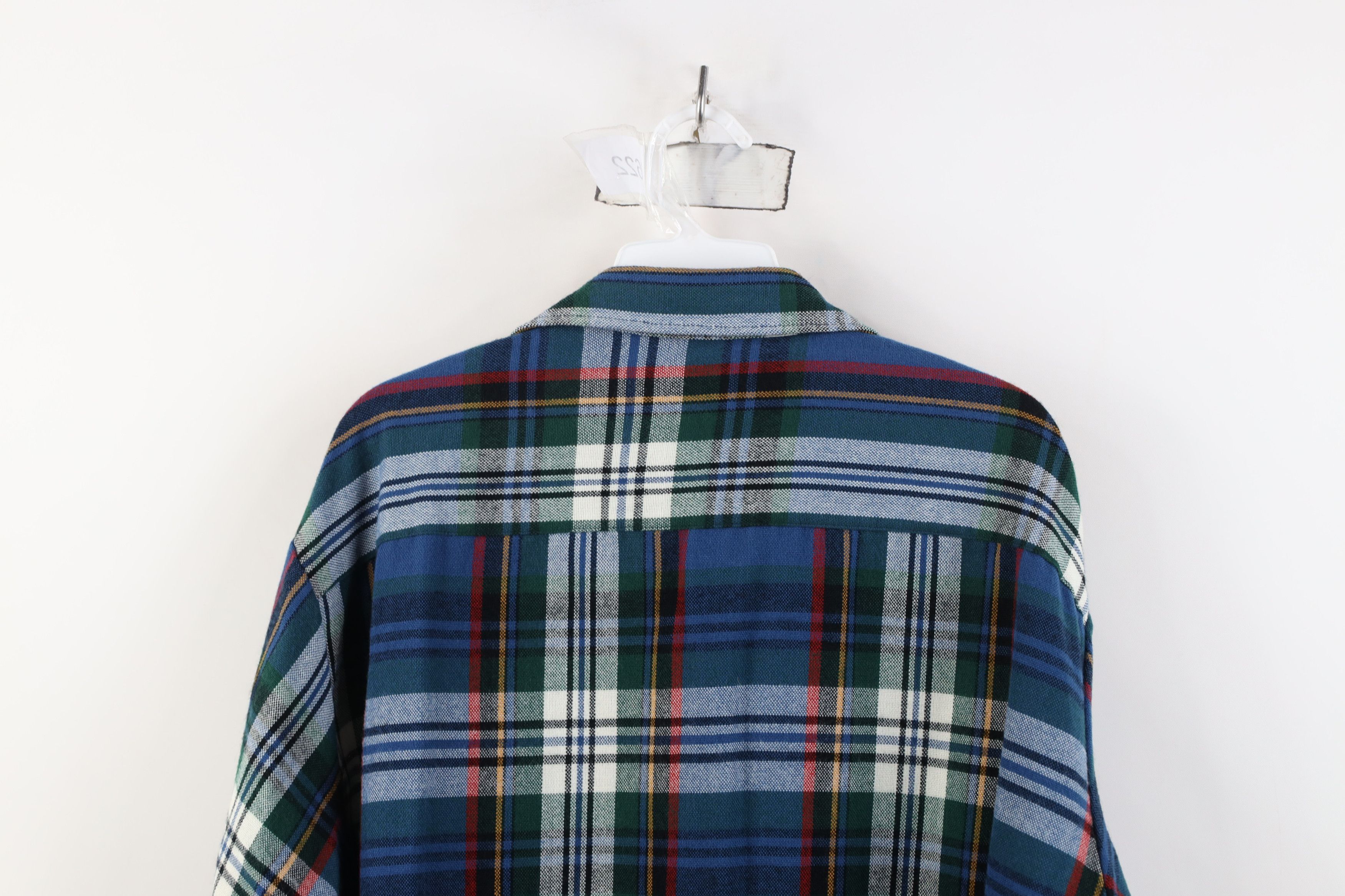 Vintage Vintage 80s 90s Streetwear Plaid Knit Collared Button Shirt Size US L / EU 52-54 / 3 - 12 Thumbnail