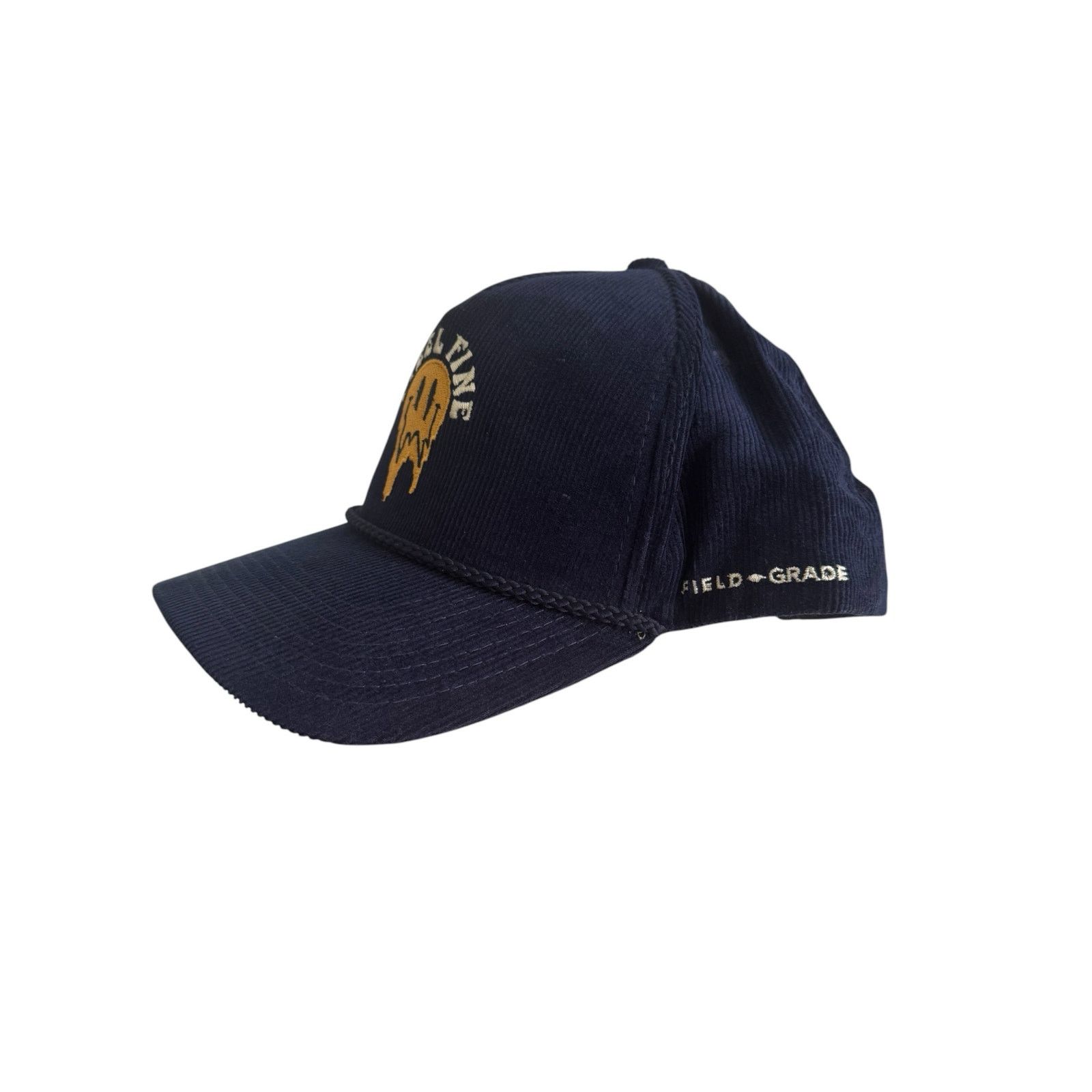 The Unbranded Brand Field Grade Navy Corduroy Trucker Hat Cap Smiley SnapBack Size ONE SIZE - 3 Thumbnail