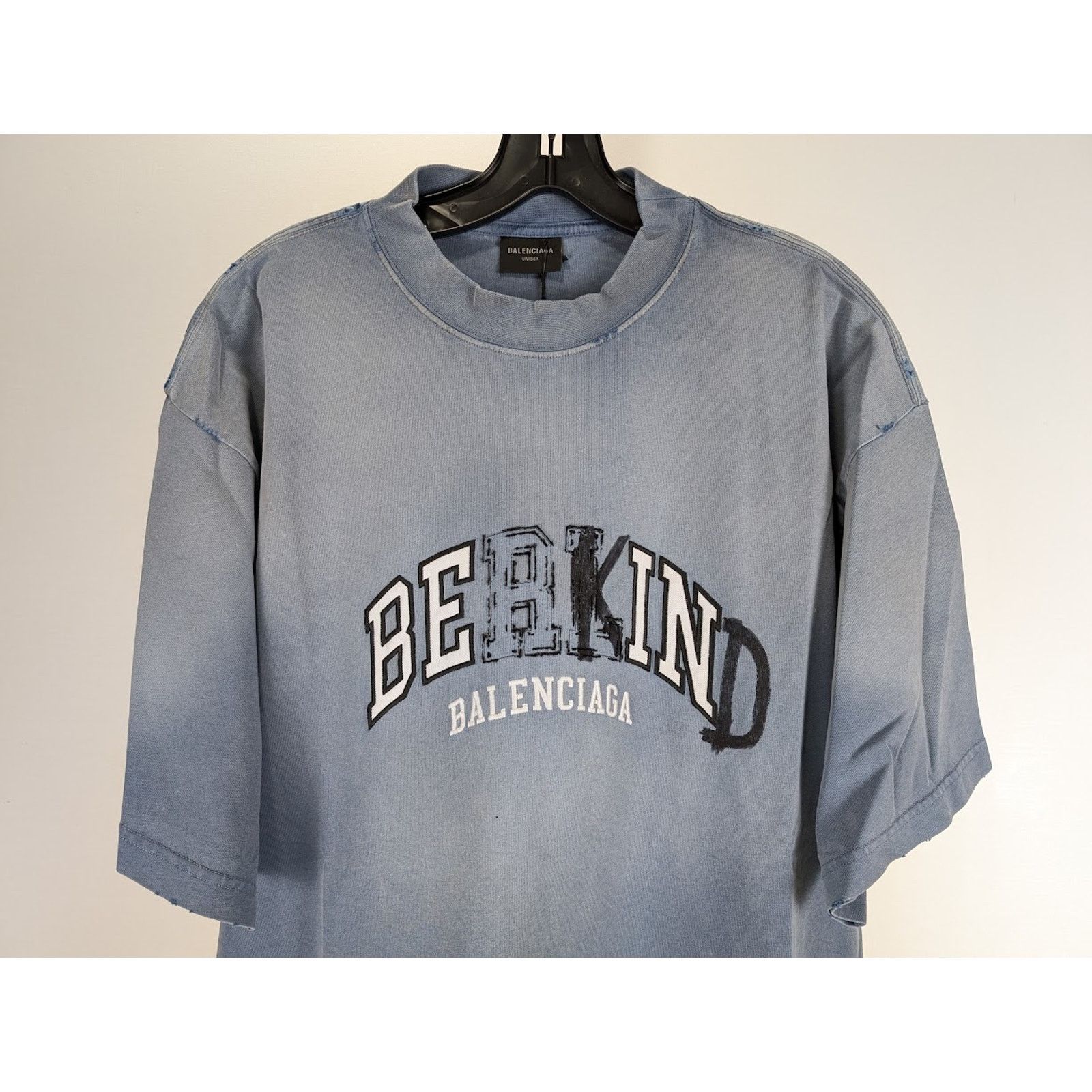 Balenciaga o1rshd1 Short Sleeve T-Shirt in Blue Size US M / EU 48-50 / 2 - 5 Thumbnail