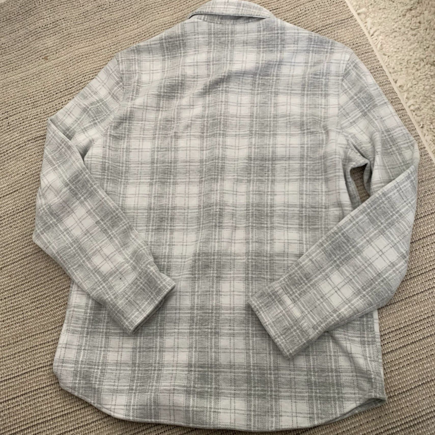 Express Express Flannel Shirt Mens Medium Gray Plaid Button Up Long Sleeve Heavy Blend Size US M / EU 48-50 / 2 - 5 Thumbnail