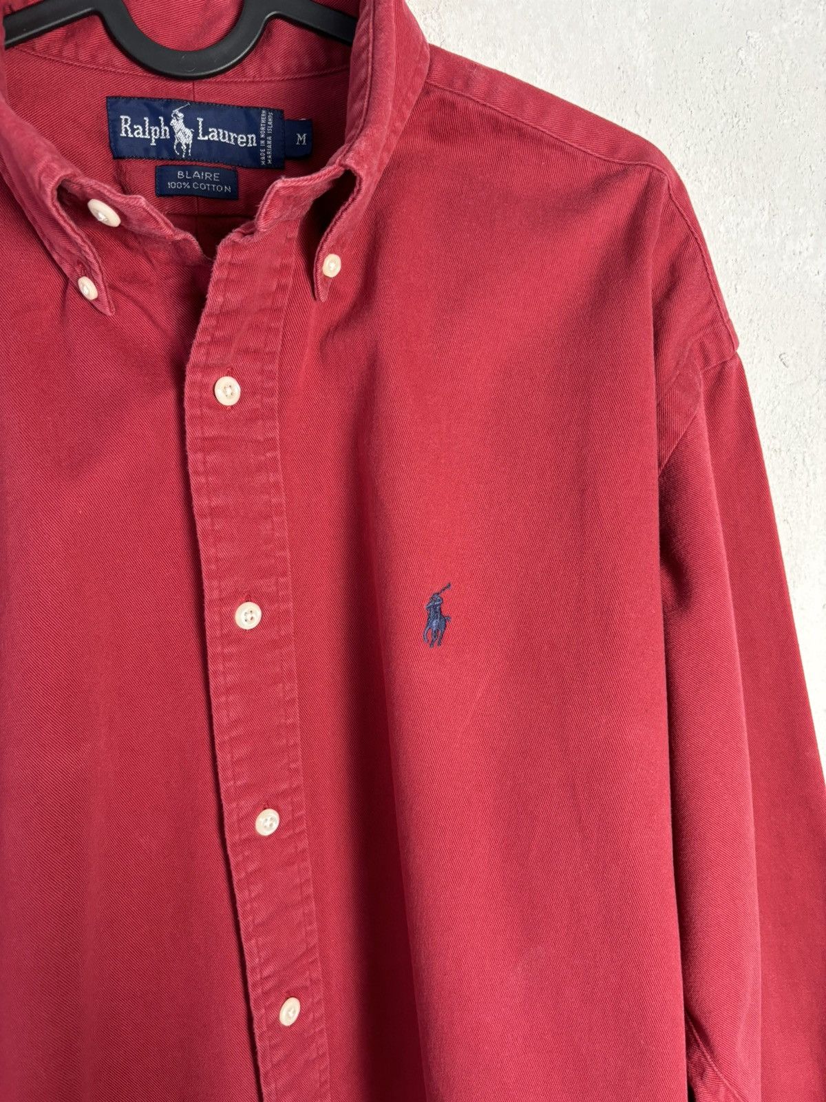 Polo Ralph Lauren × Ralph Lauren Vintage Polo Ralph Lauren Red Heavy Cotton Shirt Size US M / EU 48-50 / 2 - 4 Thumbnail