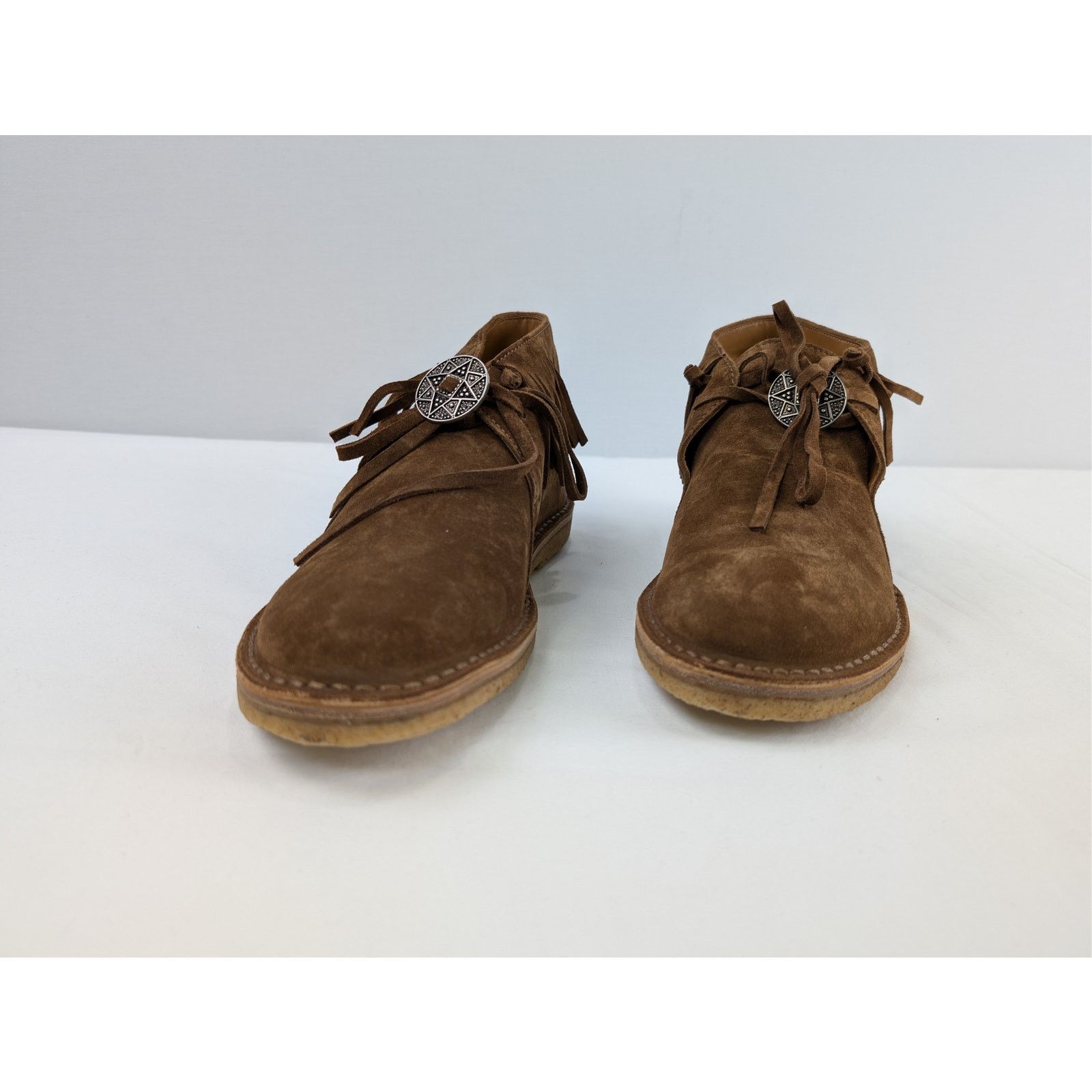 Saint Laurent Paris o1rshd1 Wyatt Suede Fringe Boots in Brown Size US 8 / EU 41 - 8 Thumbnail