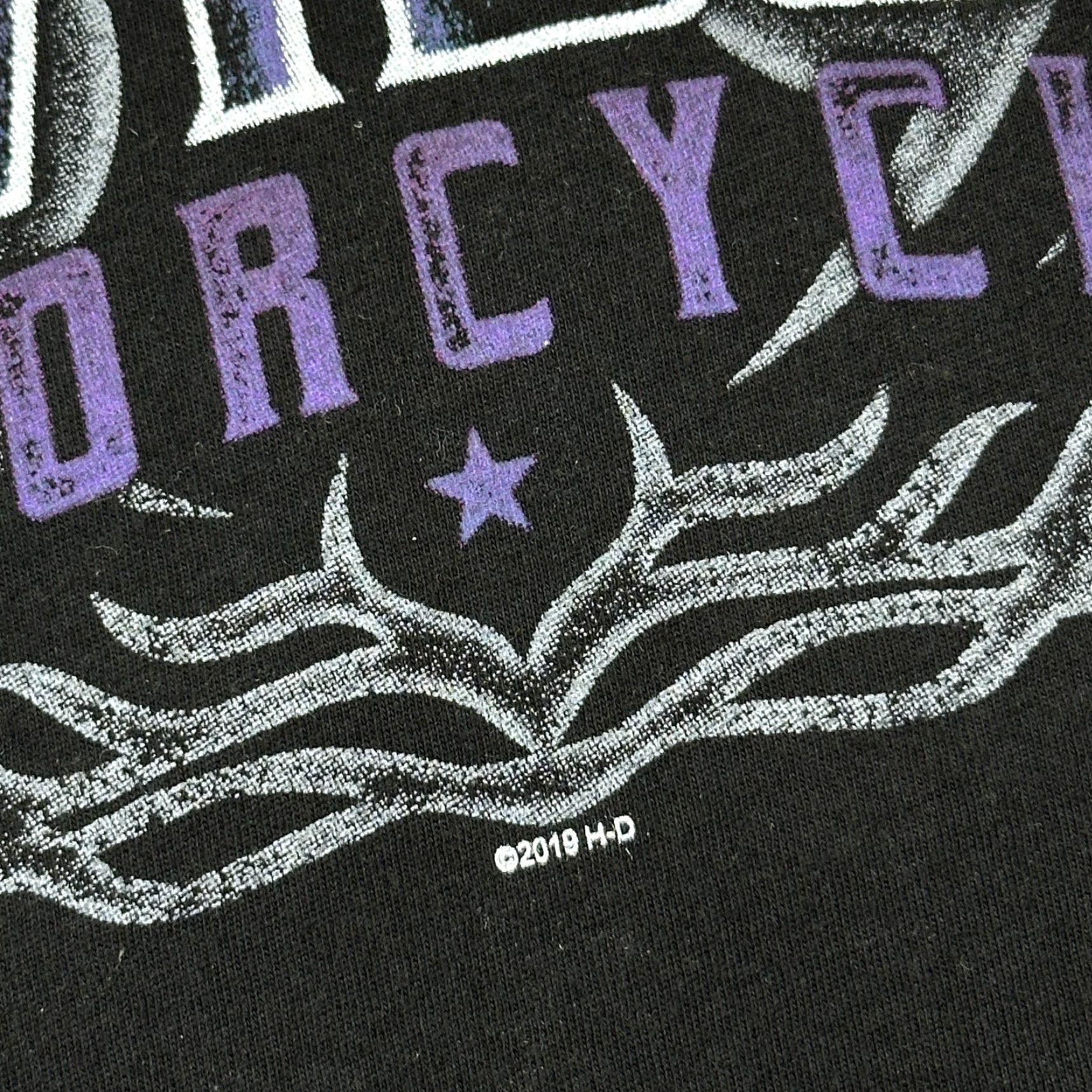 Harley Davidson Harley-Davidson Shirt Women's XL Black Cold Shoulder Flame Logo Motorcycle Biker T-Shirt Size XL / US 12-14 / IT 48-50 - 3 Thumbnail