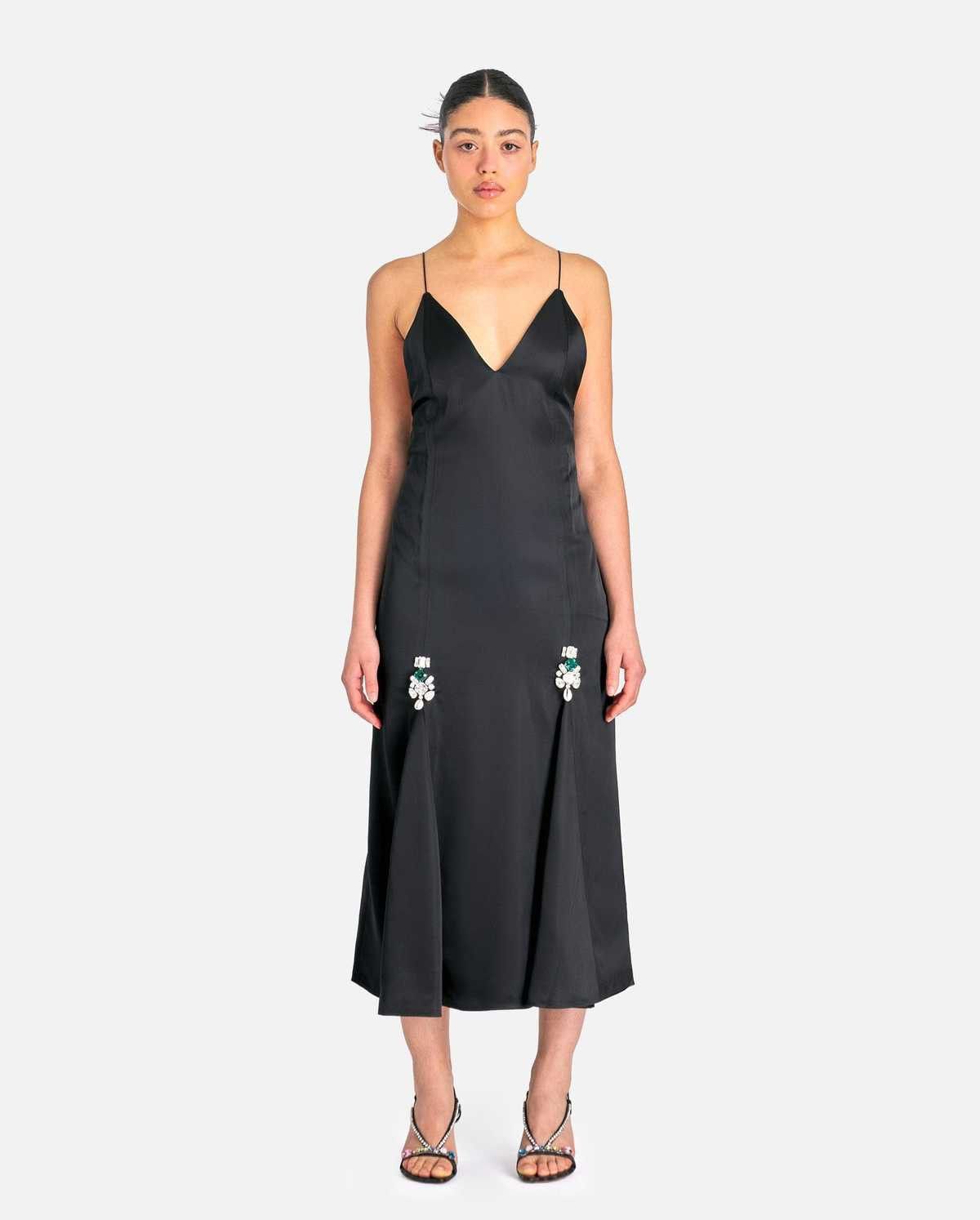 Wales Bonner BNWT AW23 WALES BONNER JOSEPHINE HEAVY SATIN DRESS 40 Size S / US 4 / IT 40 - 1 Thumbnail