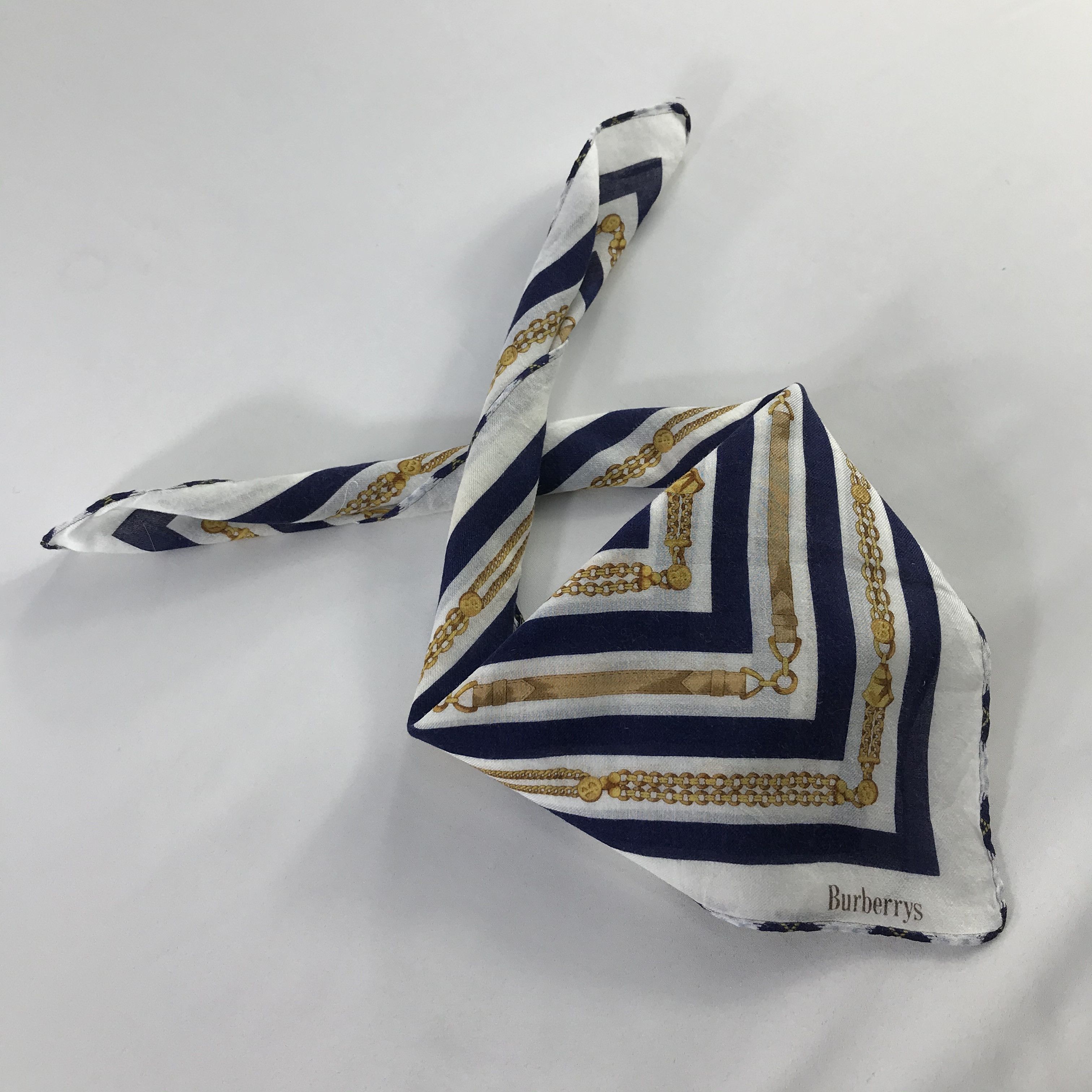 Burberry × Vintage Burberry Bandana / Handkerchief / Neckerchief - S558 Size ONE SIZE - 4 Thumbnail