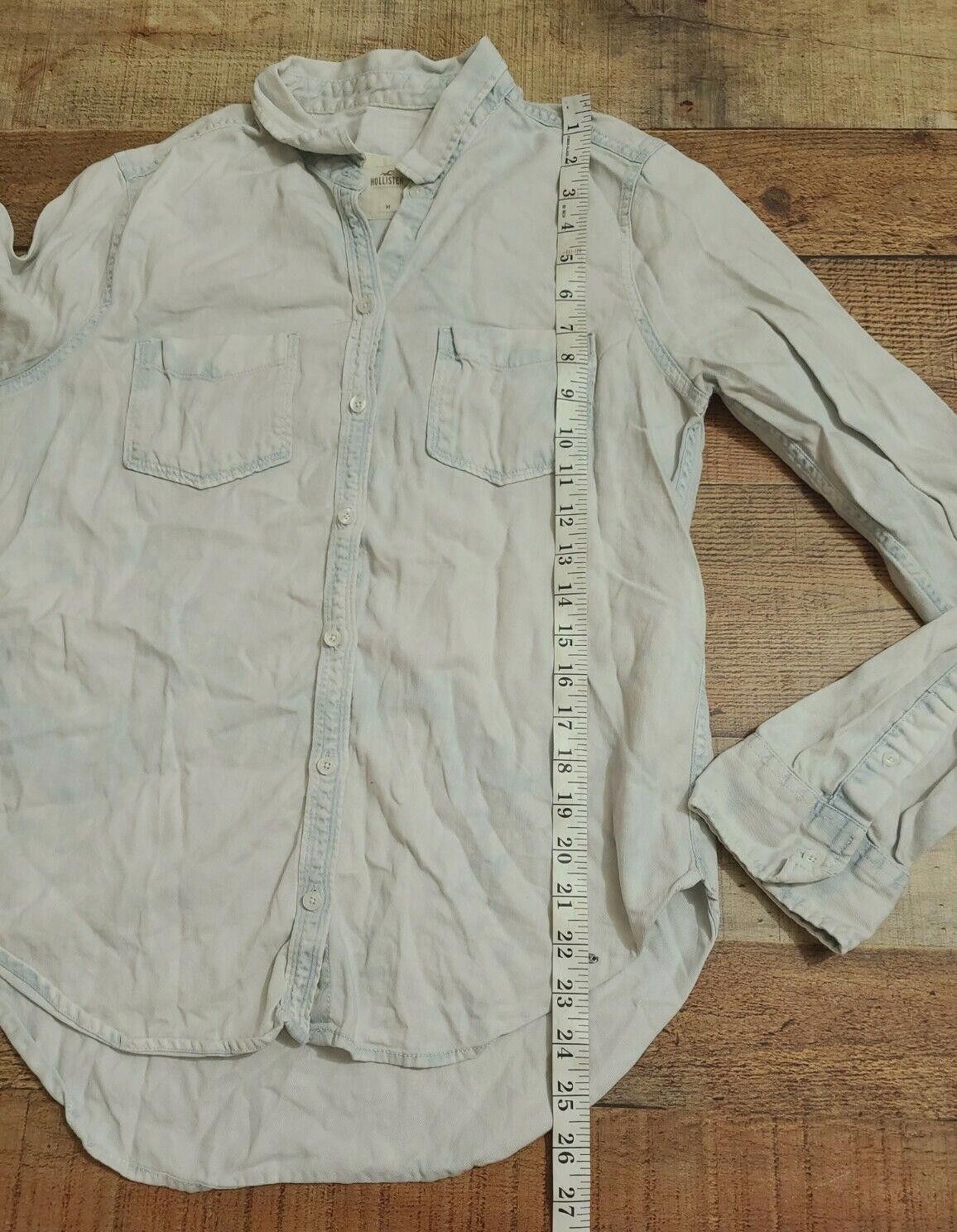 Designer Hollister button down shirt women Medium Grey Blue Tie Dye Size M / US 6-8 / IT 42-44 - 6 Thumbnail