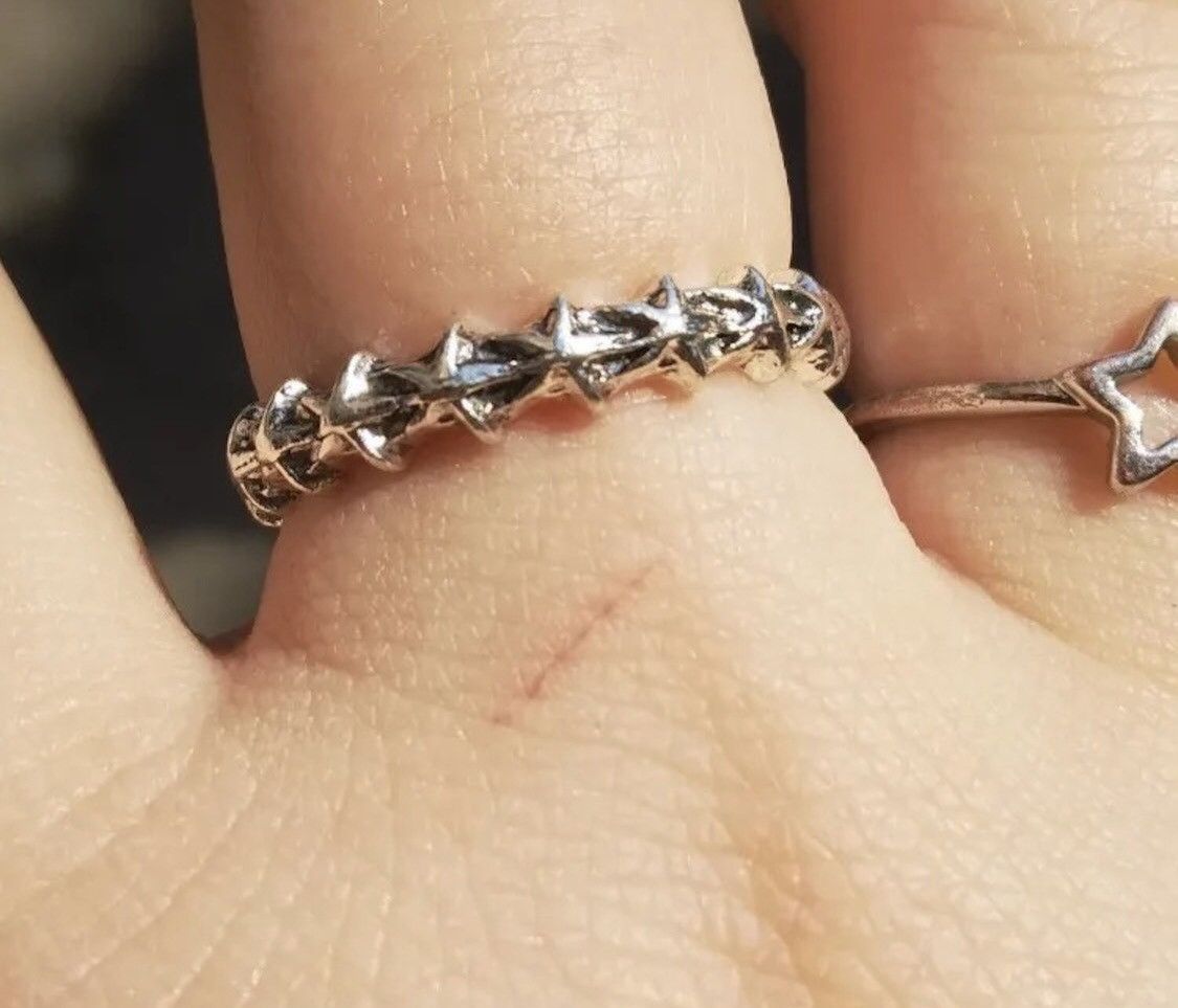 Jewelry 3 Pieces/ Set Moon Stars Adjustable Ring Size ONE SIZE - 9 Thumbnail