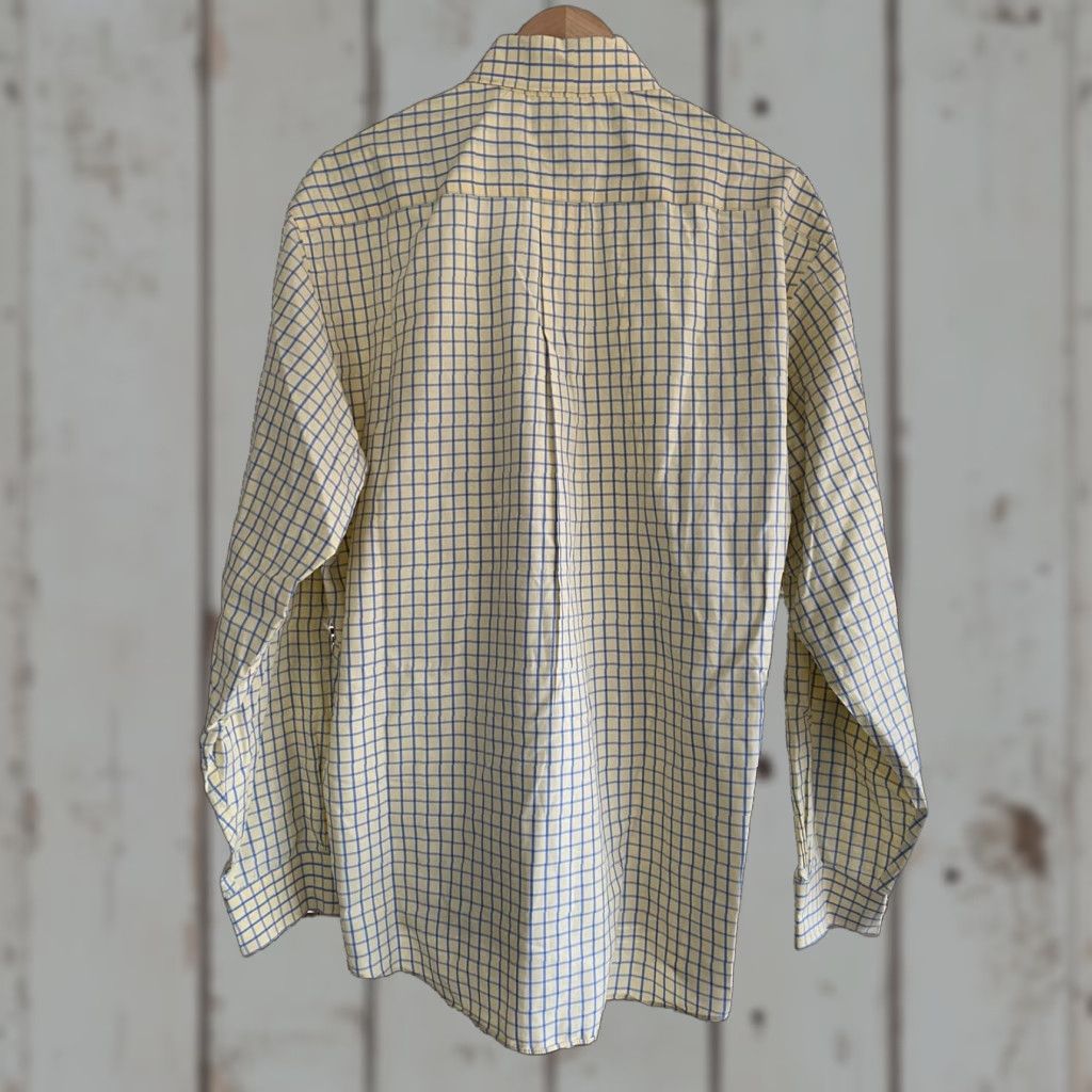 Brooks Brothers BROOKS BROTHERS Mens Button Front Logo Sport Shirt L Cotton Non-Iron Yellow Check Size US L / EU 52-54 / 3 - 1 Thumbnail