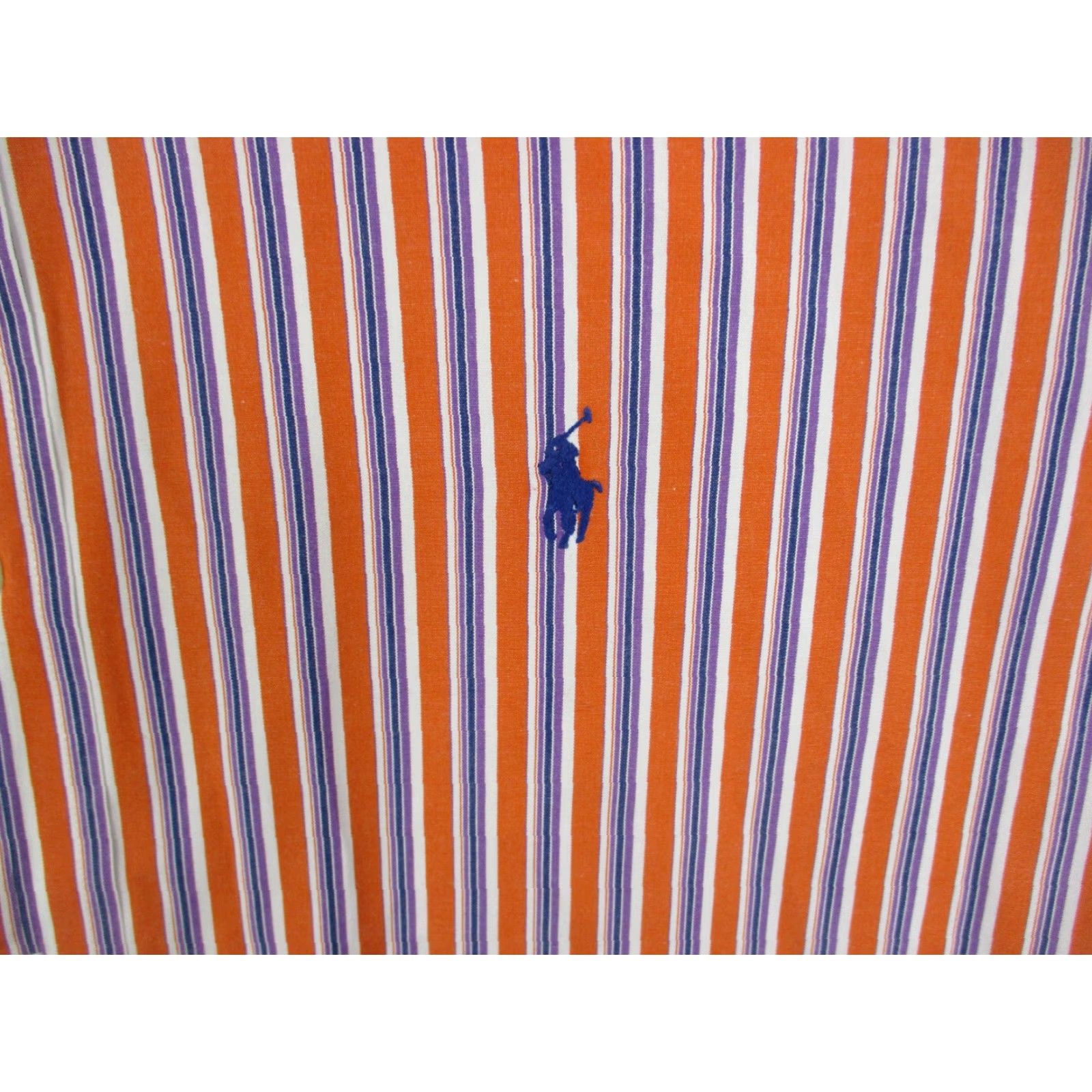 Ralph Lauren VINTAGE Ralph Lauren Custom Fit Shirt XL Men's Orange Blue Stripe Size US XL / EU 56 / 4 - 2 Thumbnail