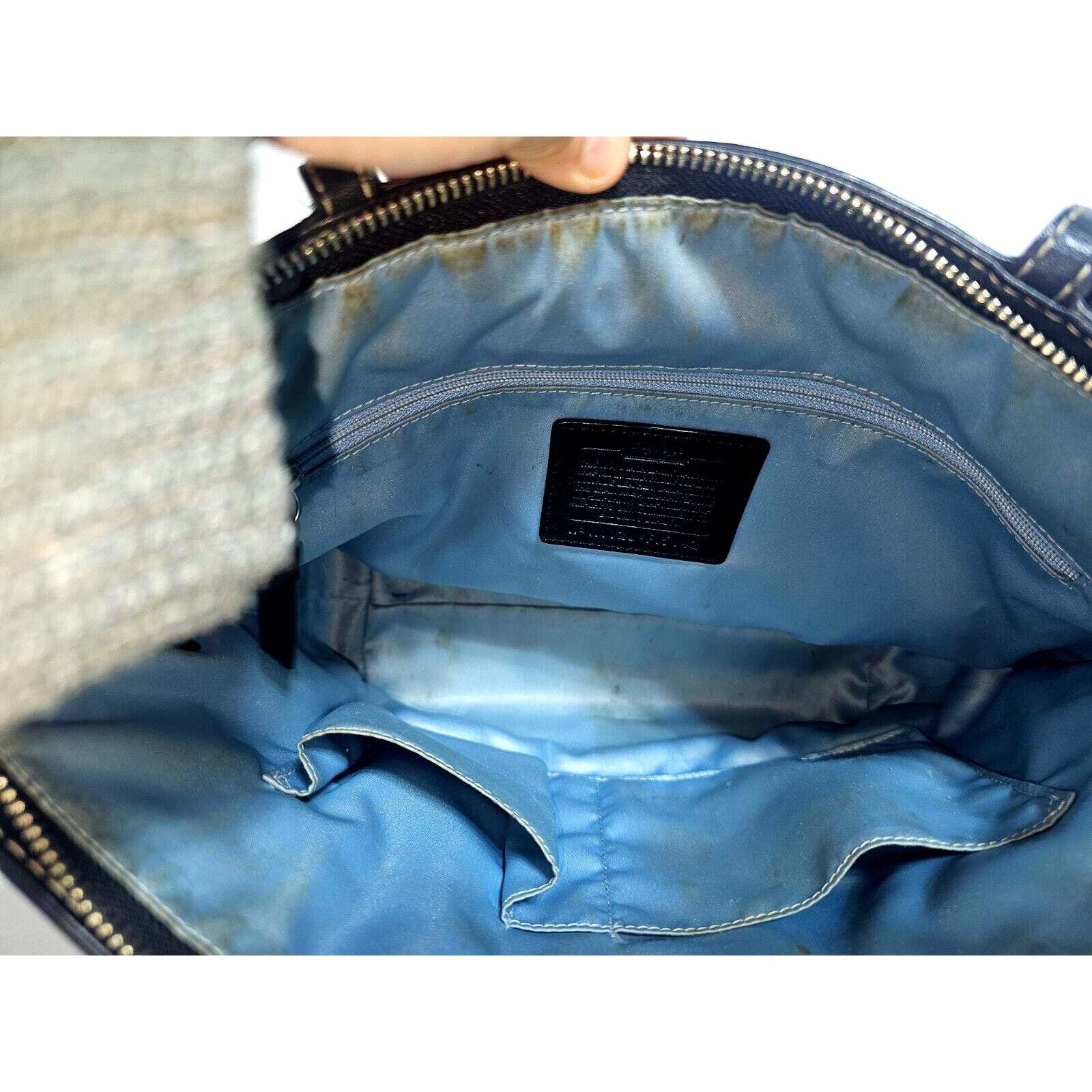 Coach Coach Purse Signature Stitched BLACK Patent Leather F15142 Size ONE SIZE - 8 Thumbnail