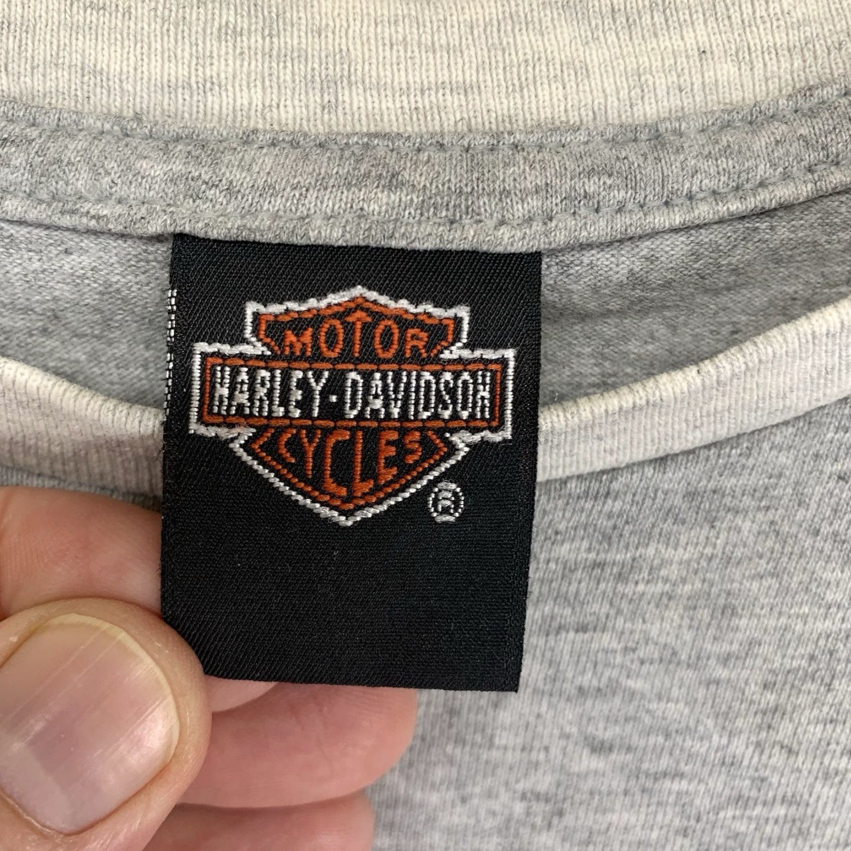 Harley Davidson VINTAGE Harley-Davidson T-Shirt Men Oversized Medium Crew Neck Graphic Logo 90s Eagle Back Gray Size US M / EU 48-50 / 2 - 6 Thumbnail