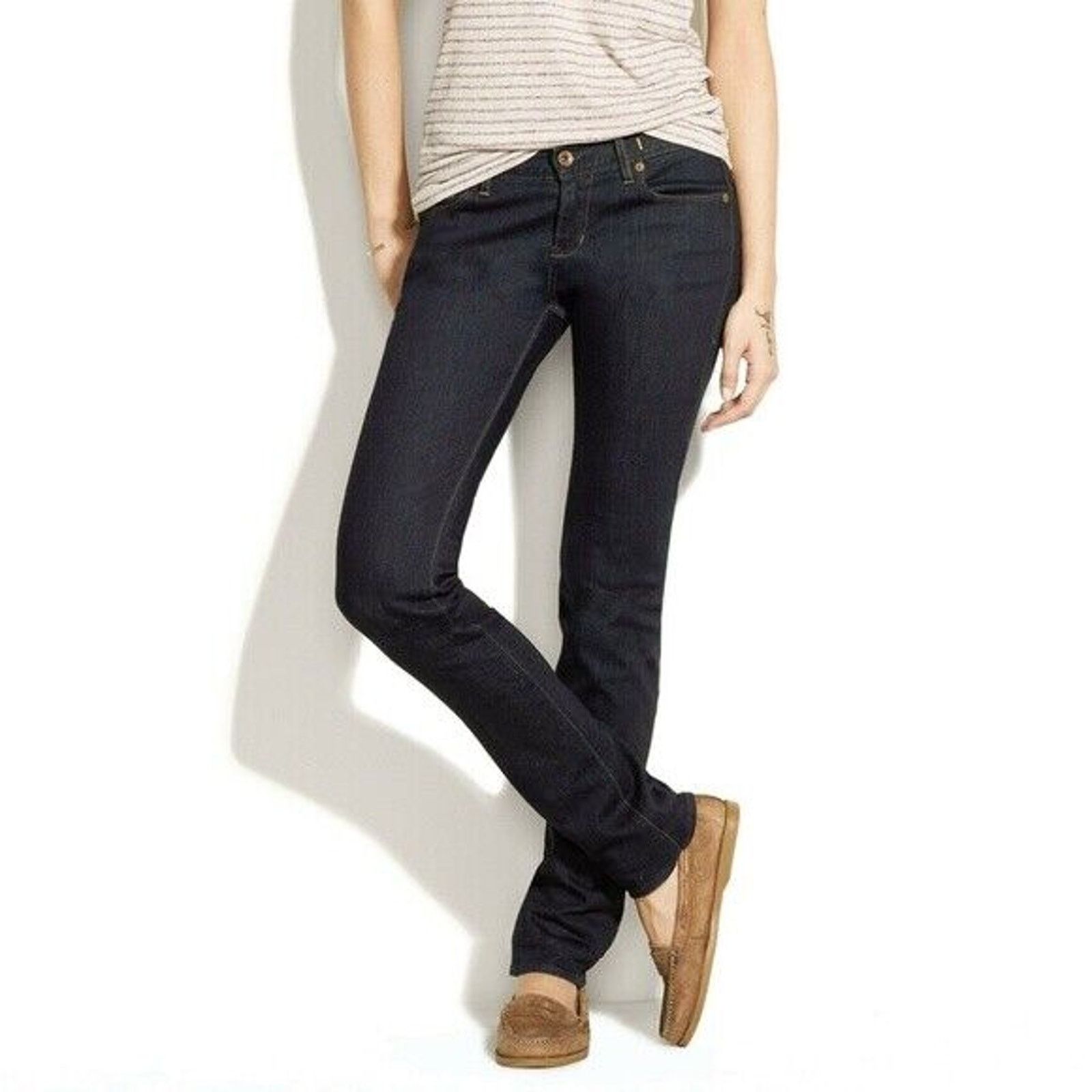 Madewell Madewell Jeans Women 29x34 Rail Straight Leg Dark Wash Denim Size 29" - 1 Thumbnail