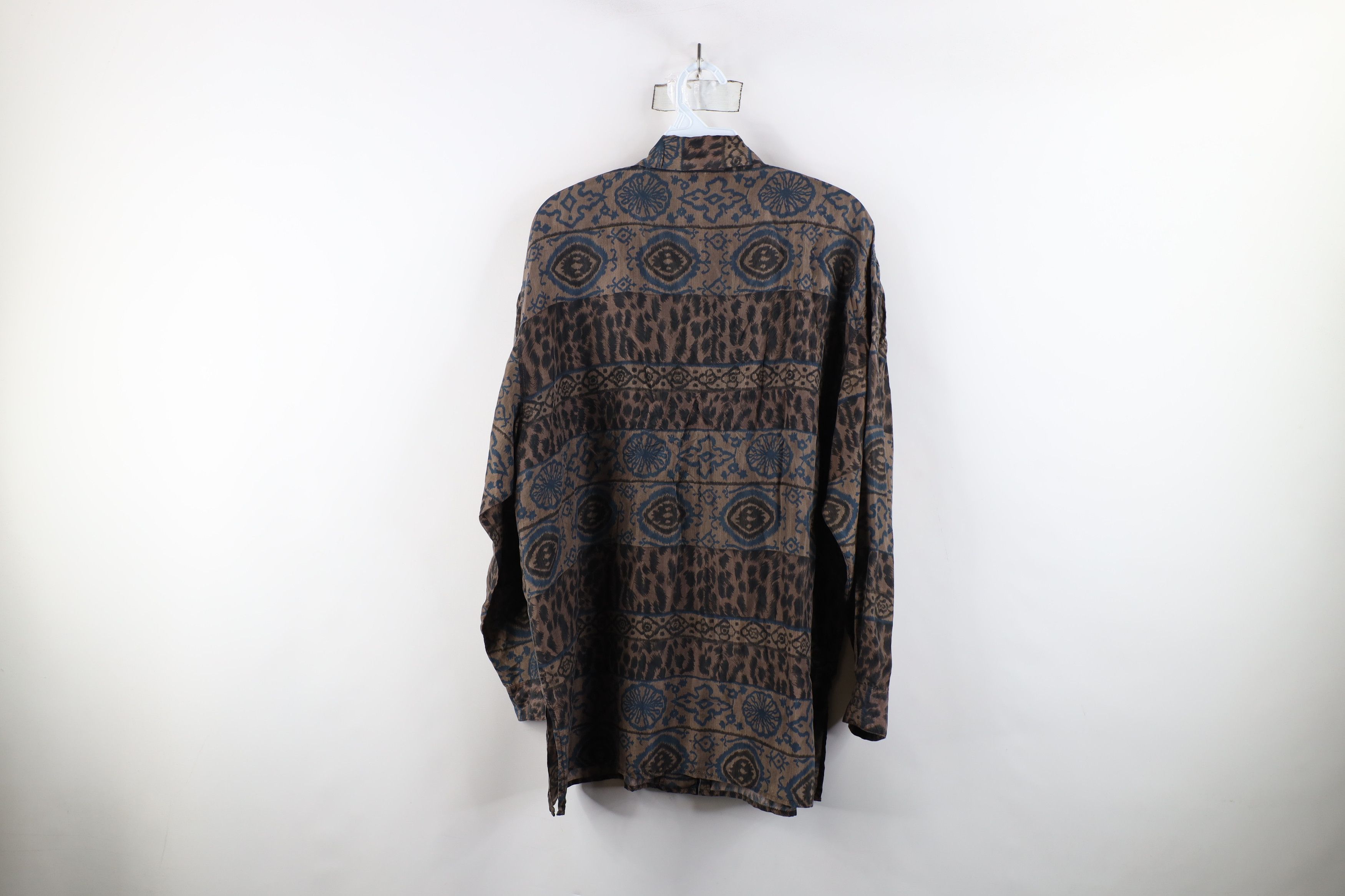 Vintage Vintage 90s Streetwear Geometric Looped Collar Button Shirt Size L / US 10 / IT 46 - 7 Thumbnail
