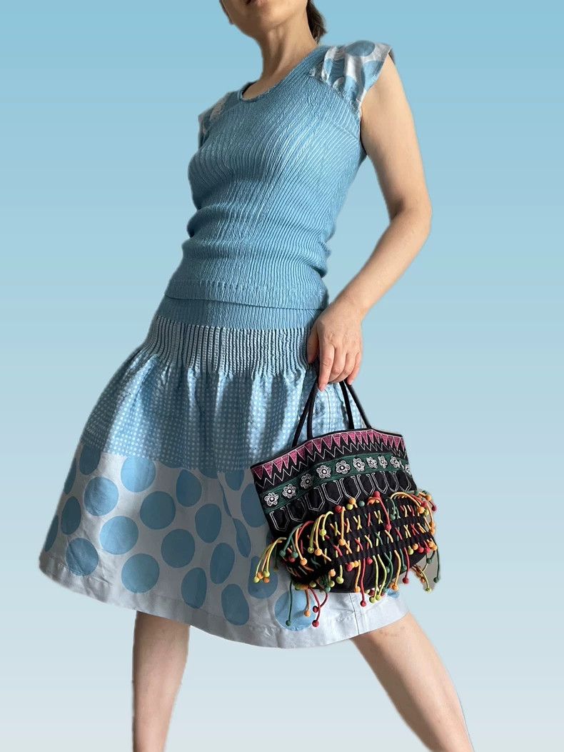 Issey Miyake Issey Miyake size:2 Light blue mainline polka dot short-sl Size M / US 6-8 / IT 42-44 - 1 Thumbnail