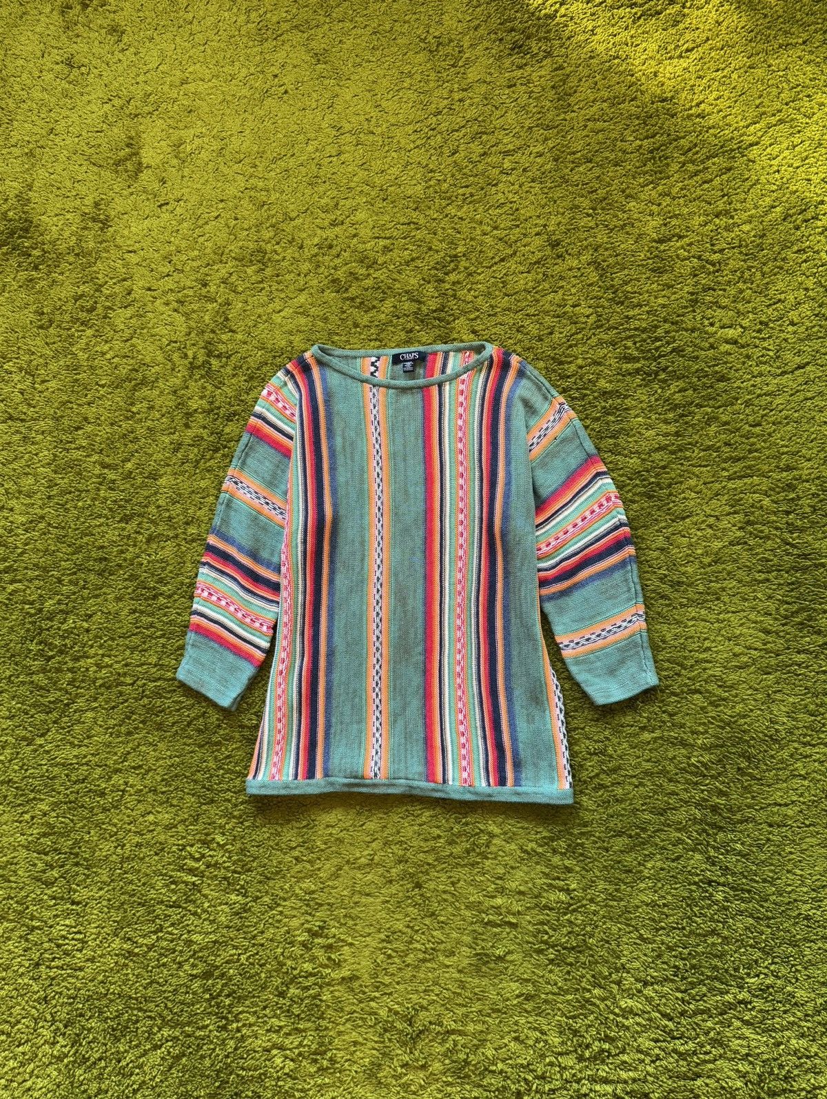 Chaps Ralph Lauren × Polo Ralph Lauren × Ralph Lauren Ralph Lauren Chaps coloured cable knit native sweater Y2K Size L / US 10 / IT 46 - 1 Thumbnail