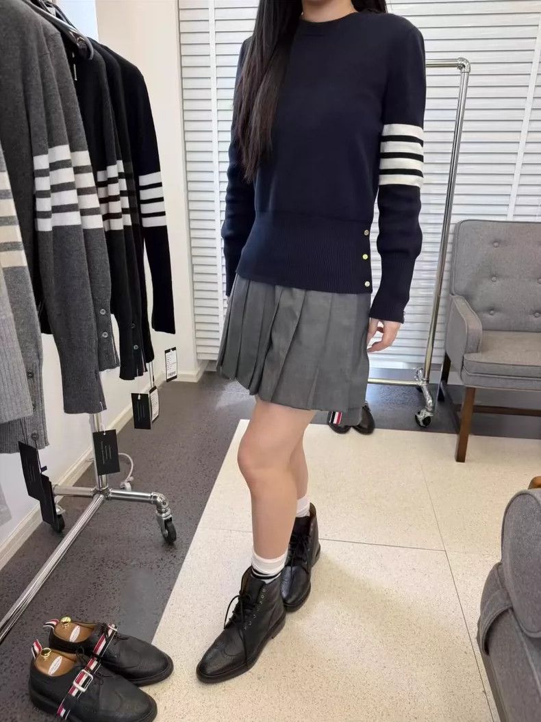 Thom Browne Thom Browne Dark blue four-bar knitted long sleeves 2505-Ne Size M / US 6-8 / IT 42-44 - 9 Thumbnail