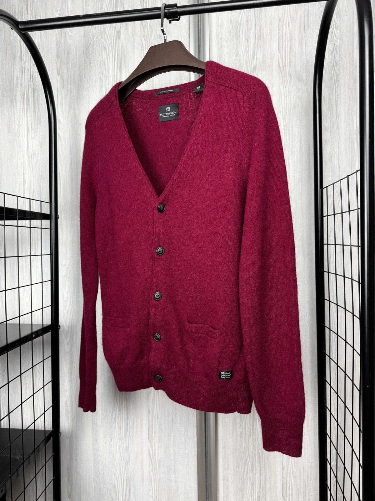 Scotch & Soda Scotch & Soda Exclusively made wool leather trim cardigan L Size US L / EU 52-54 / 3 - 5 Thumbnail