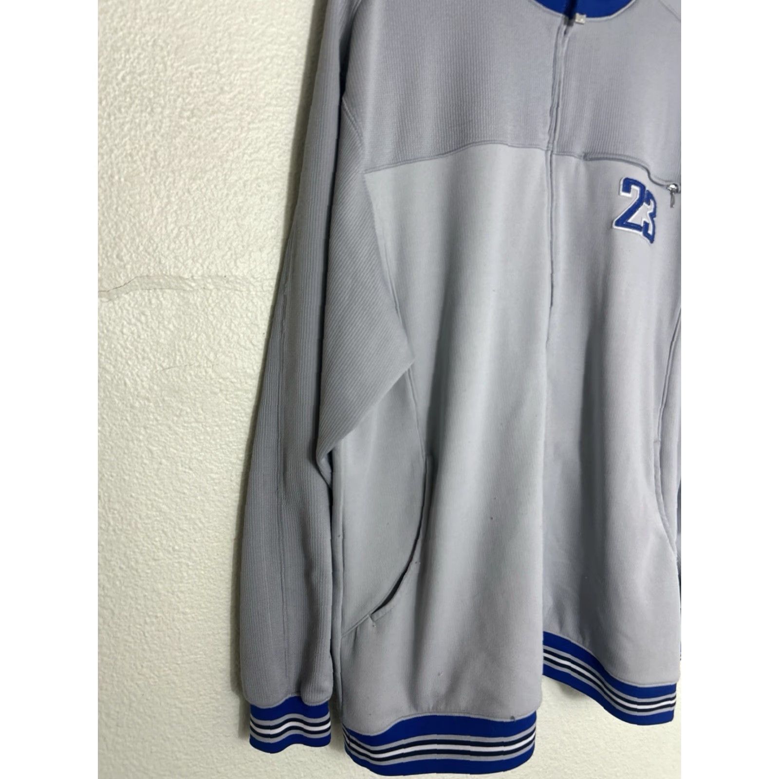 Jordan Brand Vtg Air JORDAN Jumpman Dbl Zip Warm Up Jacket Military Blue/Grey #23 UNC XL Size US XL / EU 56 / 4 - 2 Thumbnail