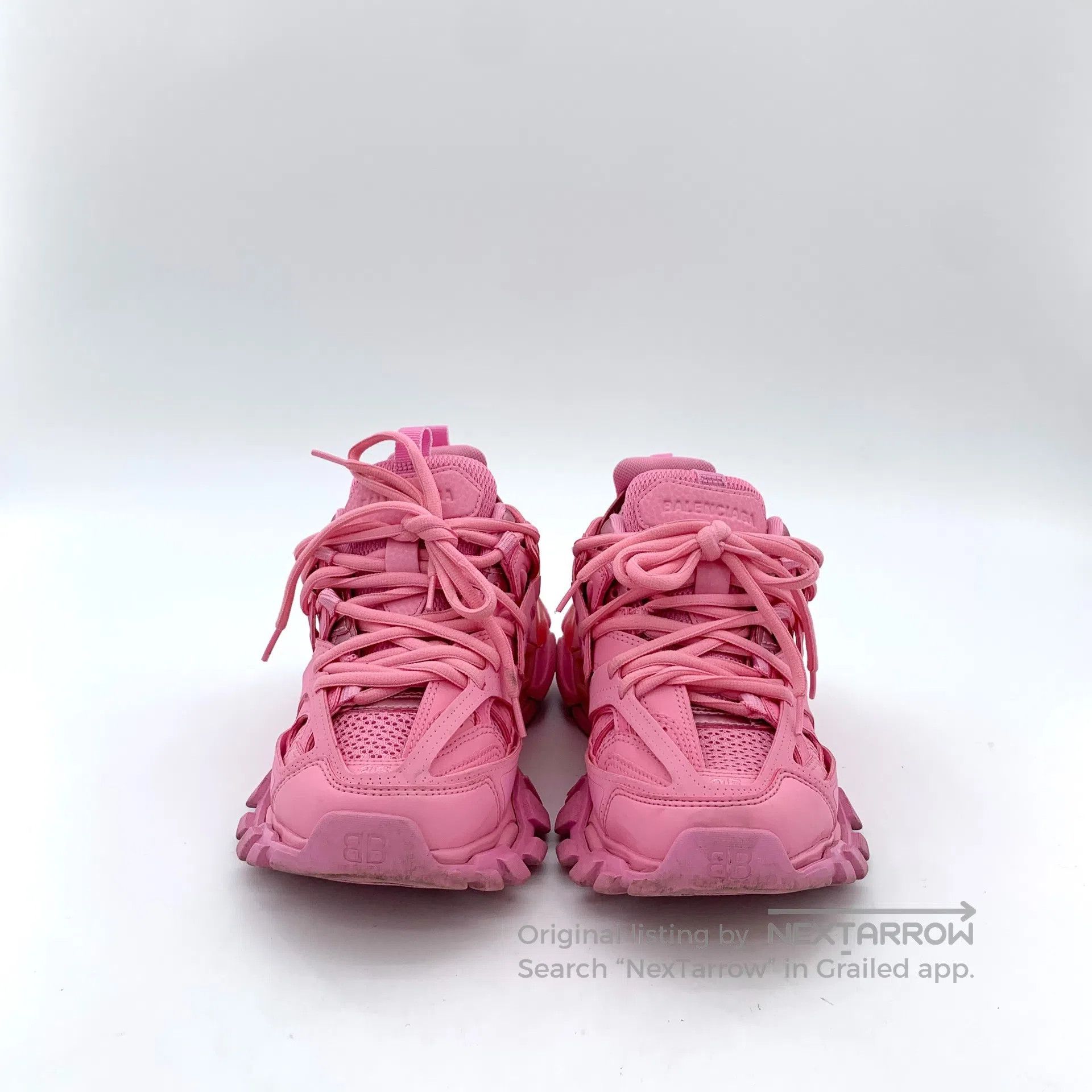Balenciaga Balenciaga Pink Lace-Up Casual Flat Sports Dad Shoes| Size US 4.5 / IT 34.5 - 3 Thumbnail