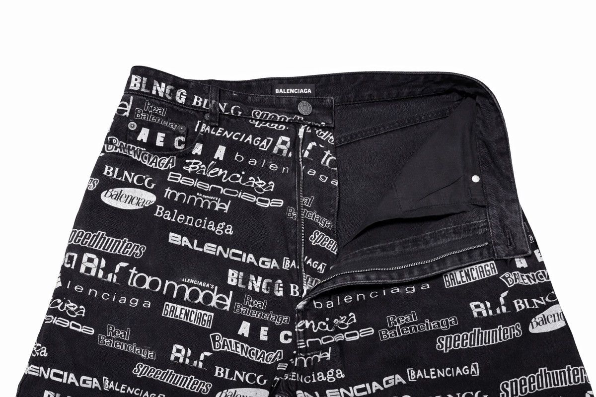 Balenciaga Balenciaga TV Show All Over Print Wide Leg Jeans Size US 30 / EU 46 - 3 Thumbnail