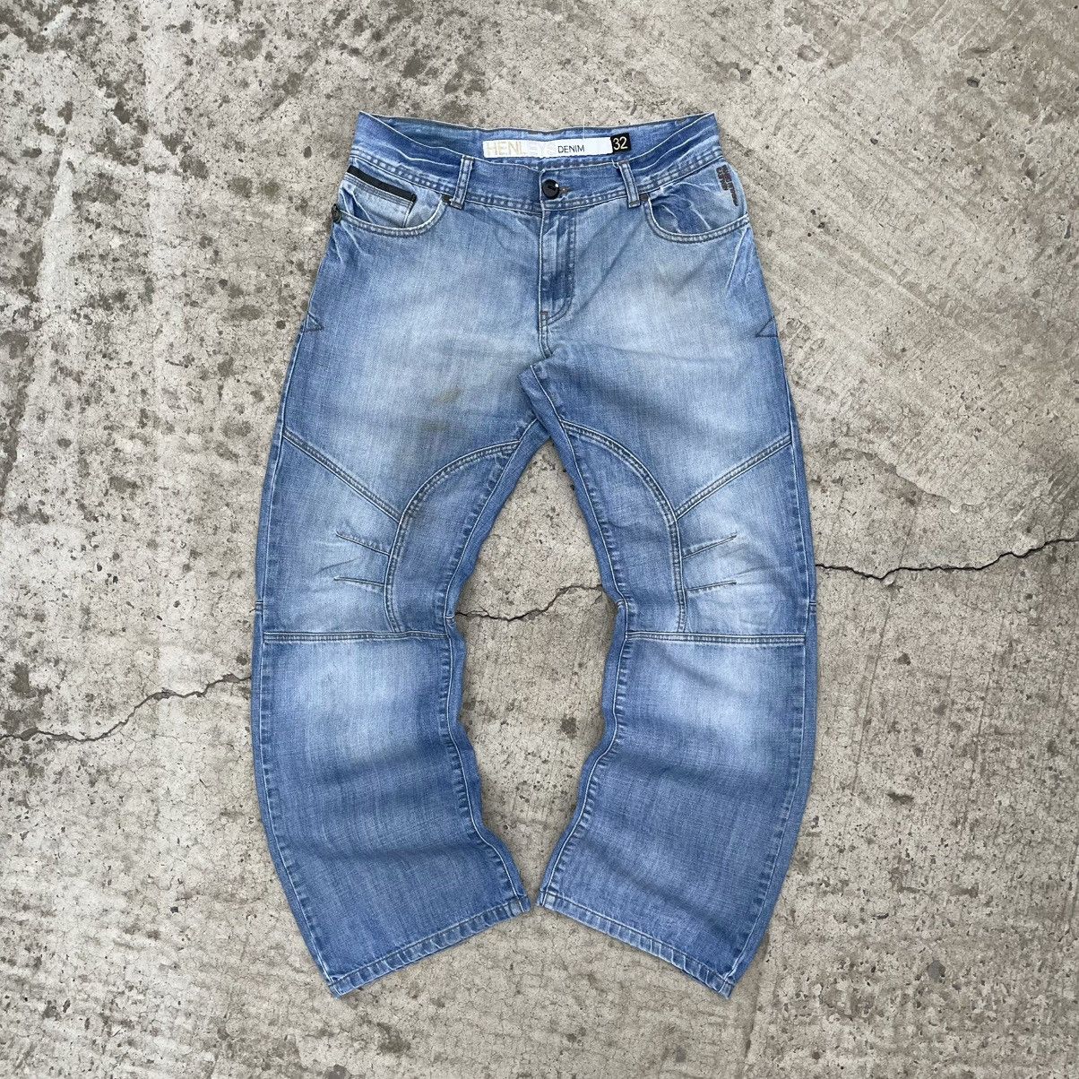 Le Grande Bleu (L.G.B.) VTG Man’s Fitted Crazy Henley’s Denim 32 Jeans Double Knee Size US 32 / EU 48 - 2 Thumbnail