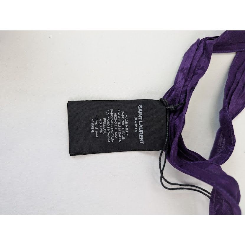 Saint Laurent Paris o1rshd1 Q:4 / Size: OS / Foulard Cravate Cour Scarf Purple Size ONE SIZE - 10 Thumbnail