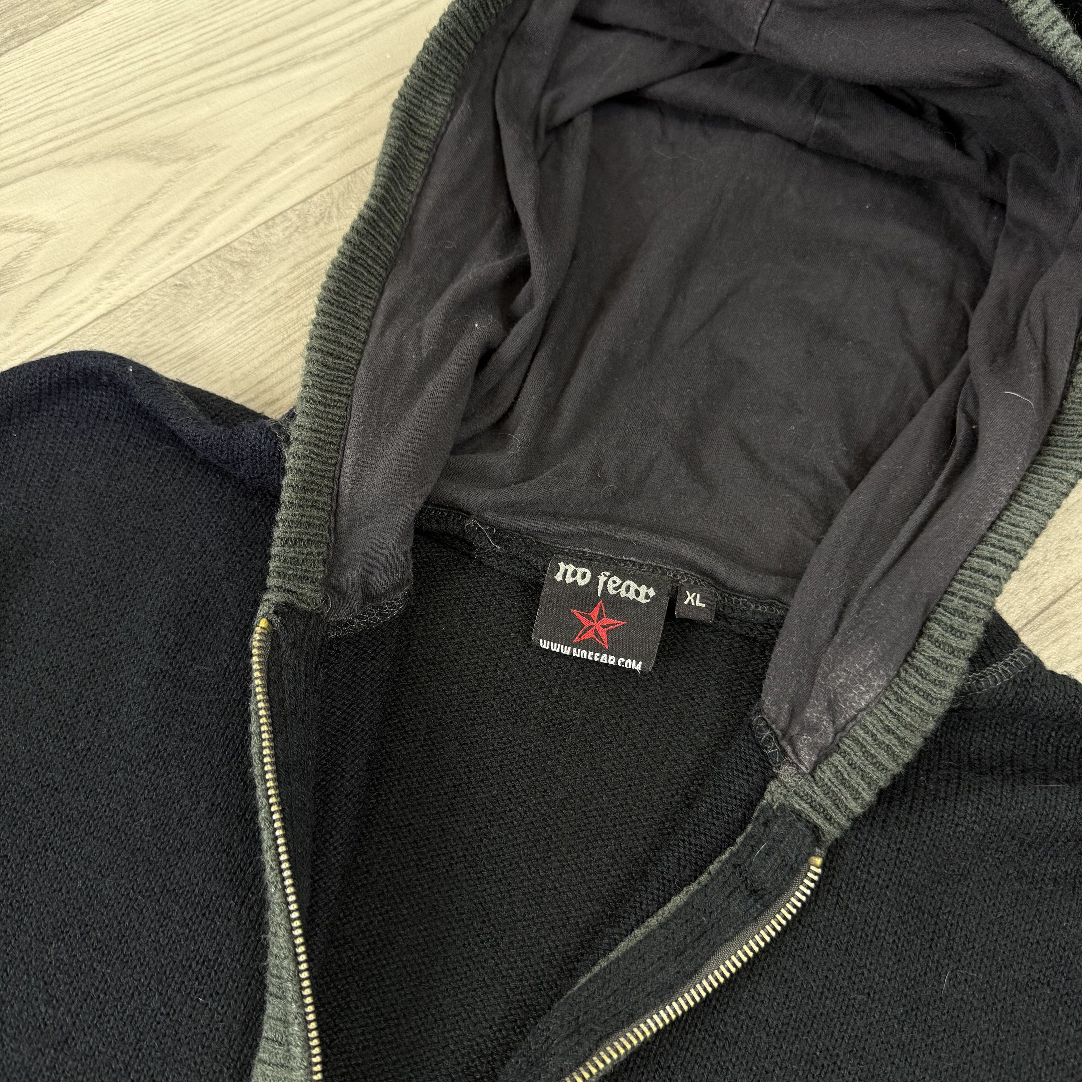 No Fear Vintage No Fear 90s Knit Zip Hoodie Hooded Sweater Jacket Size US XL / EU 56 / 4 - 10 Thumbnail