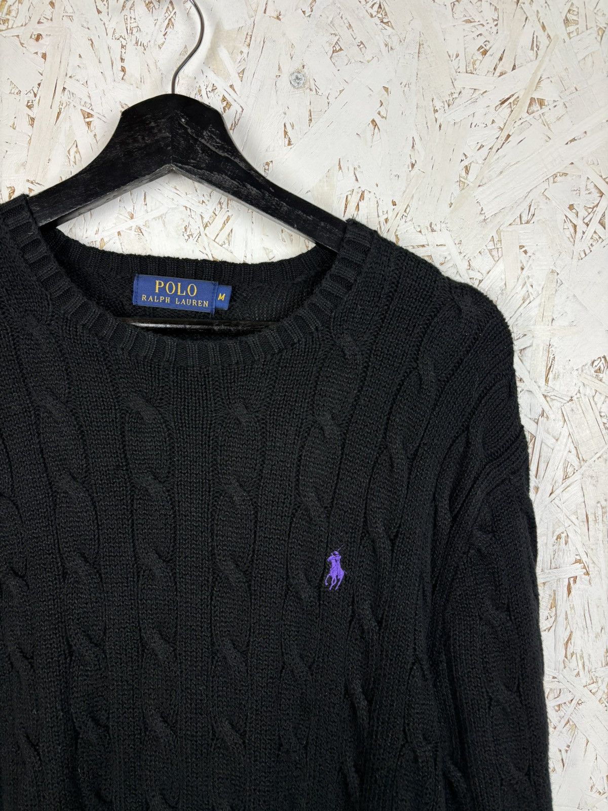 Polo Ralph Lauren Polo By Ralph Lauren Iconic Cable Knit Sweater Black Size M Size US M / EU 48-50 / 2 - 2 Thumbnail