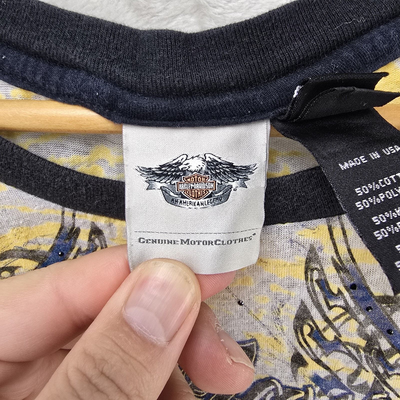 Harley Davidson Vtg Harley Davidson 1/2 Sleeve Raglan Shirt 2XL Sheer Y2K Size XXL / US 16-18 / IT 52-54 - 3 Thumbnail