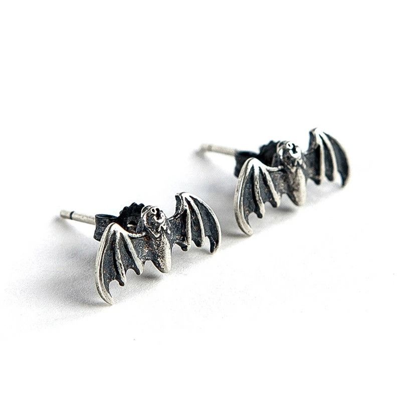 Jewelry Tiny Bat Stud Earrings 925 Sterling Silver Ear Charms Gift Size ONE SIZE - 1 Thumbnail