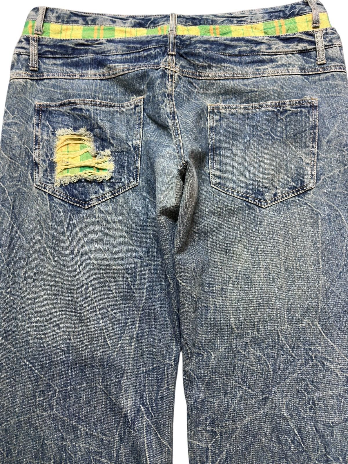 Hysteric Glamour Vintage Japanese Brand Double Waist Baggy Honeycomb Denim Size US 41 - 6 Thumbnail
