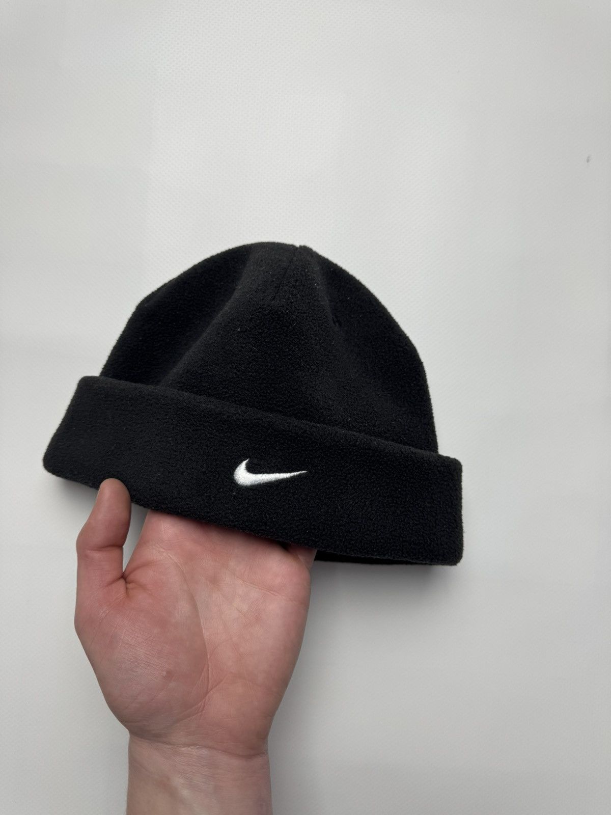 Nike Vintage Nike Center Swoosh Fleece Beanie Made in Taiwan Size ONE SIZE - 2 Thumbnail