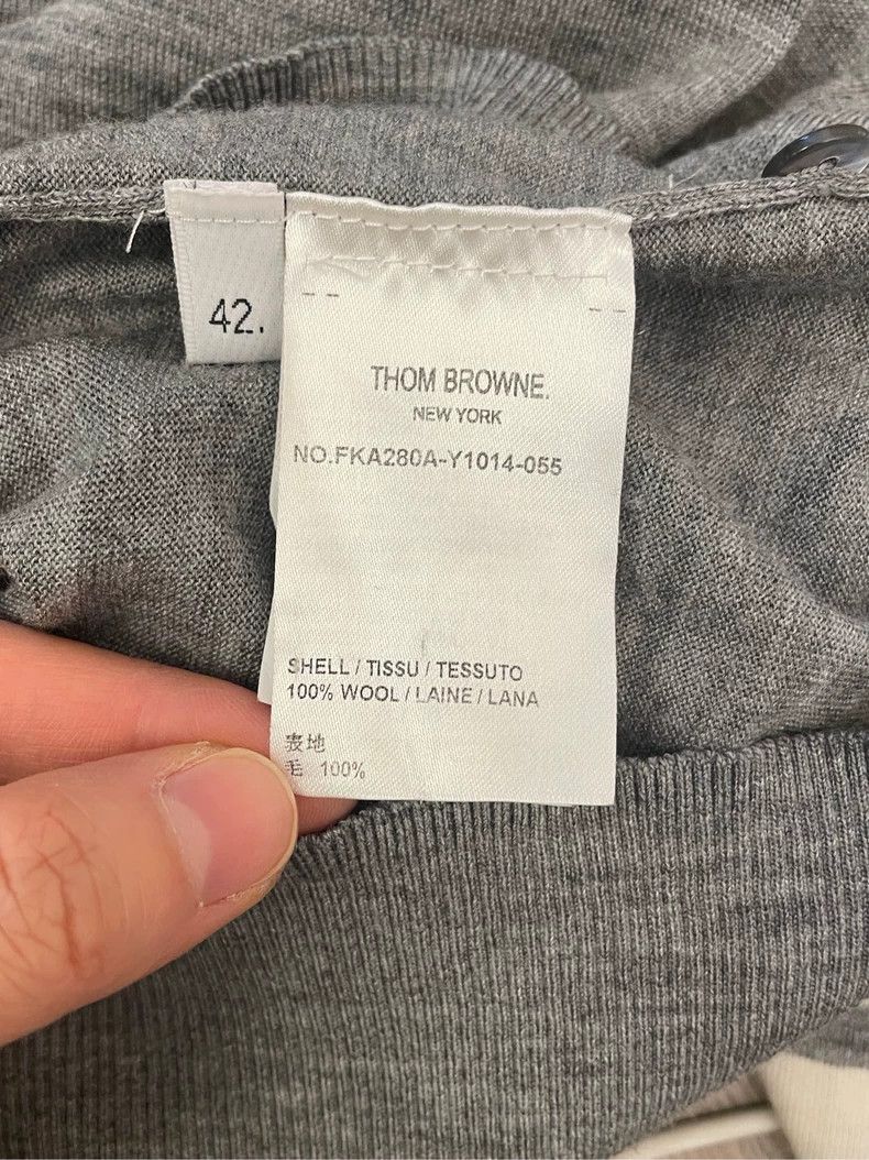 Thom Browne Thom browne Gray four-striped round-neck wool sweater 2504- Size US XS / EU 42 / 0 - 6 Thumbnail