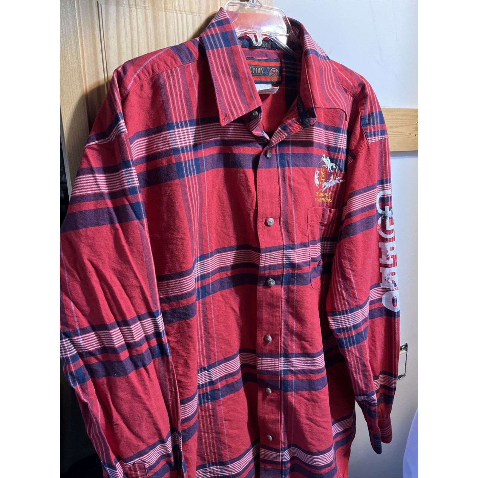 Wrangler Wrangle Vintage Twenty X Men’s XL Shirt Red Plaid LS Button Size US XL / EU 56 / 4 - 2 Thumbnail
