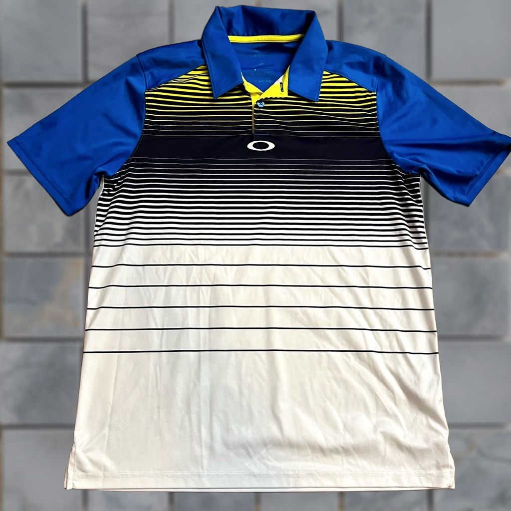 Oakley Oakley Polo Shirt Mens Small Performance Stretch Athletic Golf Blue Stripe Mens S Polo Blue Stripe Oakley Shirt Size US S / EU 44-46 / 1 - 1 Thumbnail