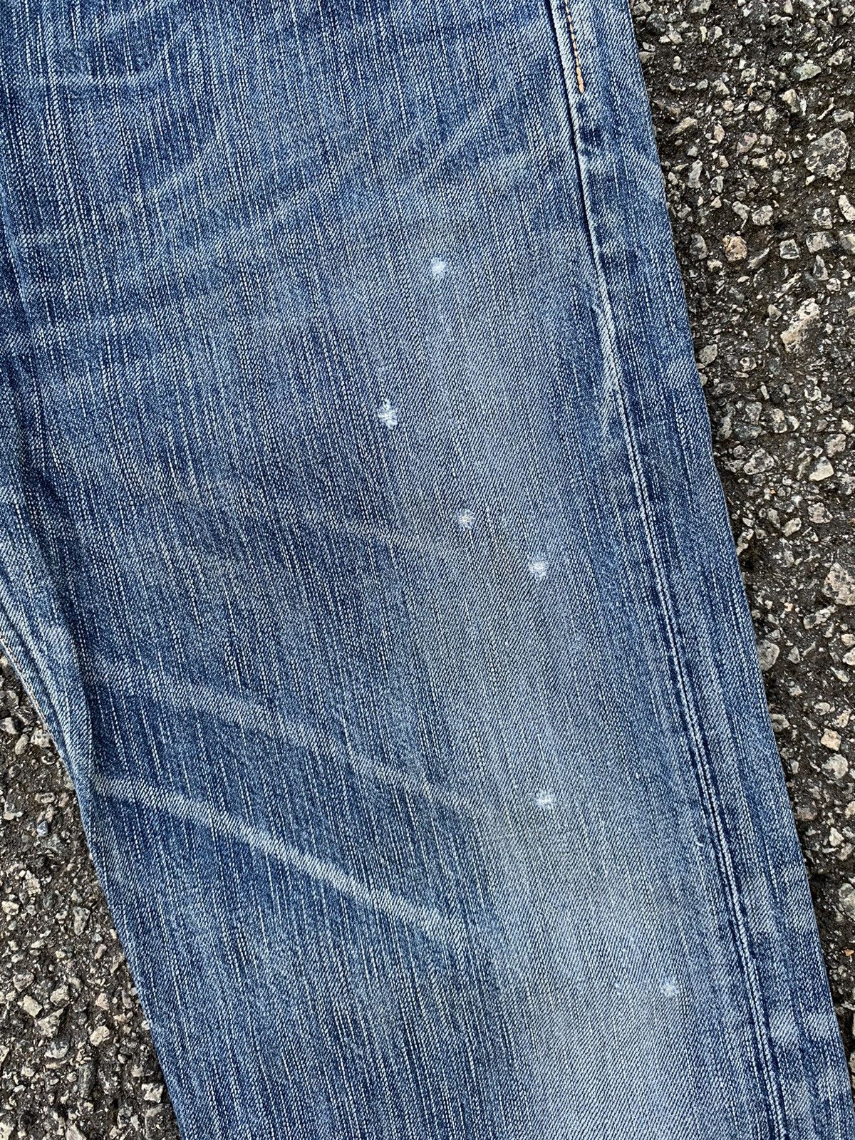 Japanese Brand FLARE💥EDWIN 503 FADED & RUSTY DISTRESSED DENIM Size US 35 - 24 Thumbnail