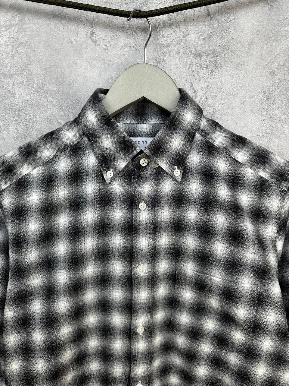 Reiss REISS Firenze Blurred Check Print Slim Fit Sport Shirt Size US S / EU 44-46 / 1 - 4 Thumbnail