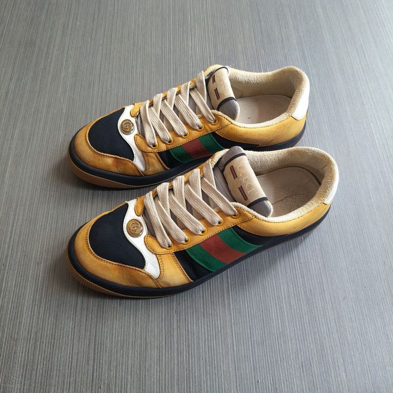 Gucci Gucci Screener Suede Sneakers in Yellow 0079 Size US 8 / EU 41 - 1 Thumbnail