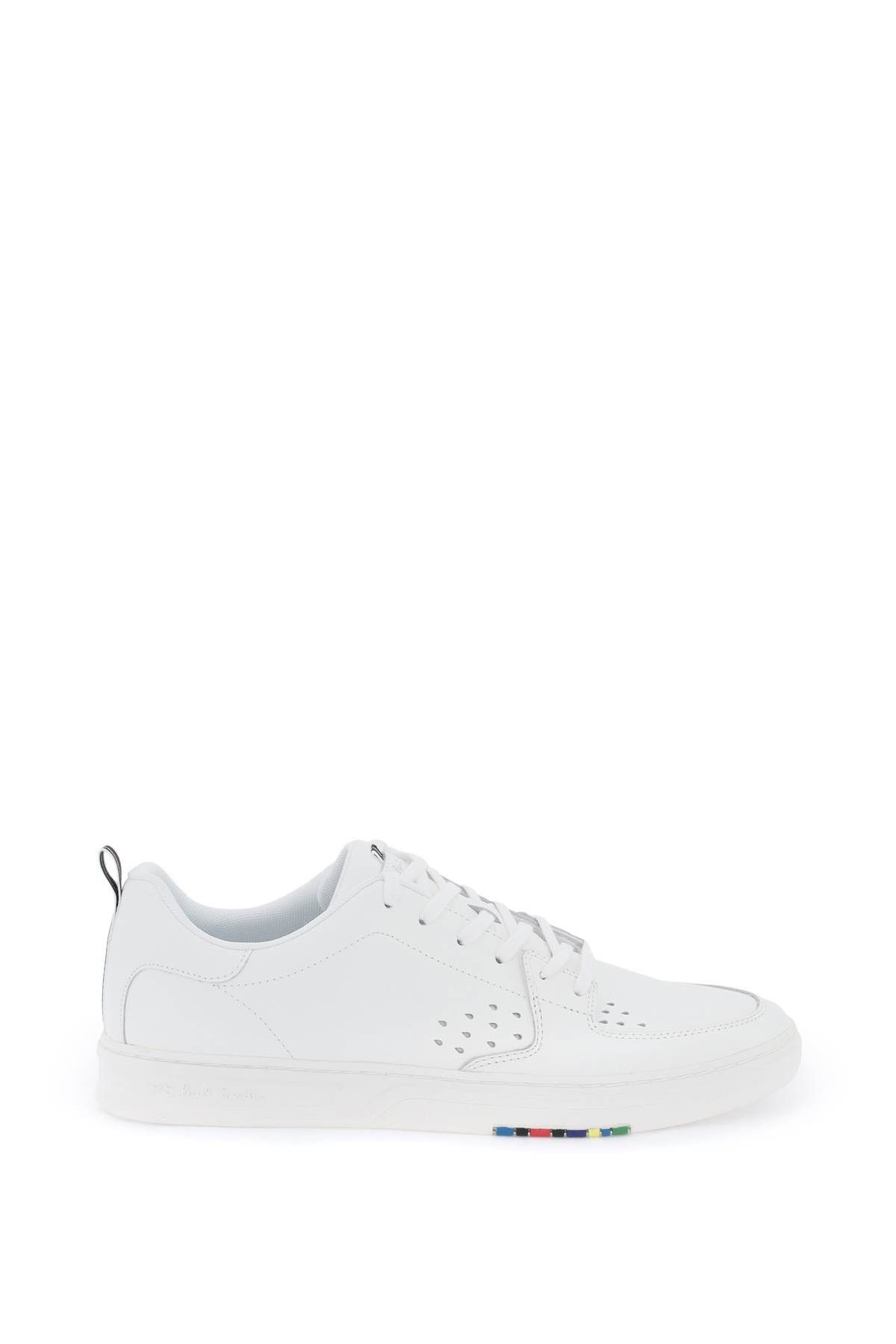 image of Paul Smith Premium Leather Cosmo Sneakers In in Bianco, Men's (Size 12)